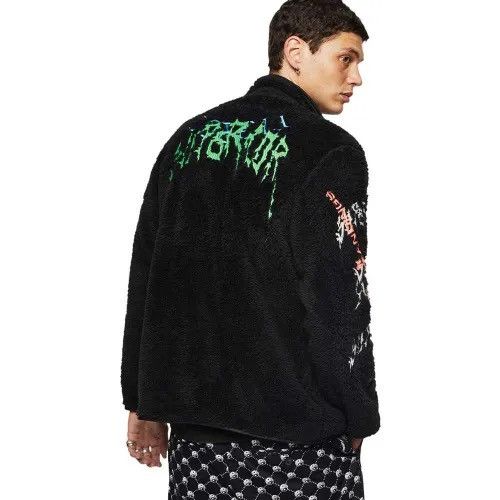 Diesel Rare‼️ Diesel Furry Full Zip Big Logo Sweatshirt Size US XL / EU 56 / 4 - 1 Thumbnail