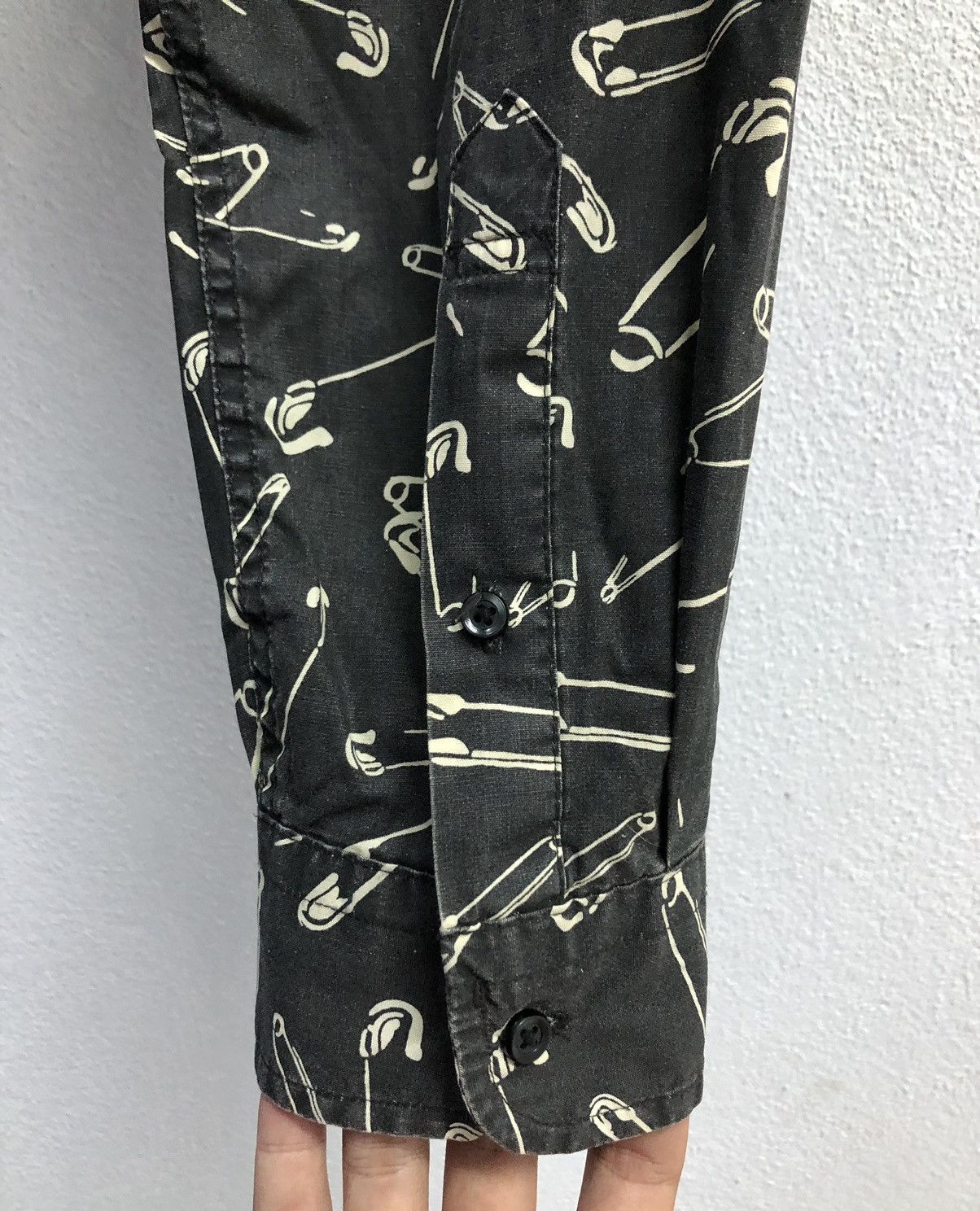 GU Vintage GU Safety Pin Print Long Sleeve Shirt Button Up Size US L / EU 52-54 / 3 - 6 Thumbnail