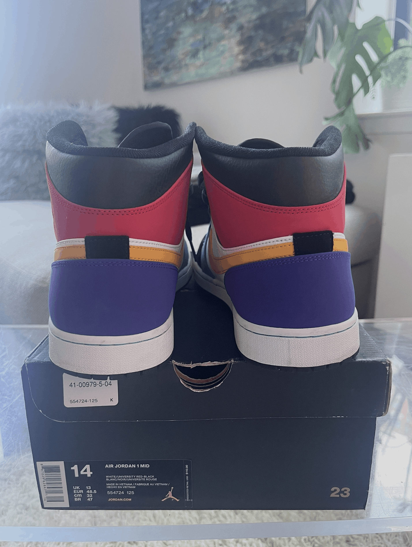 Nike Nike Jordan 1 mid Bred Multi-Color Size US 14 / EU 47 - 3 Thumbnail