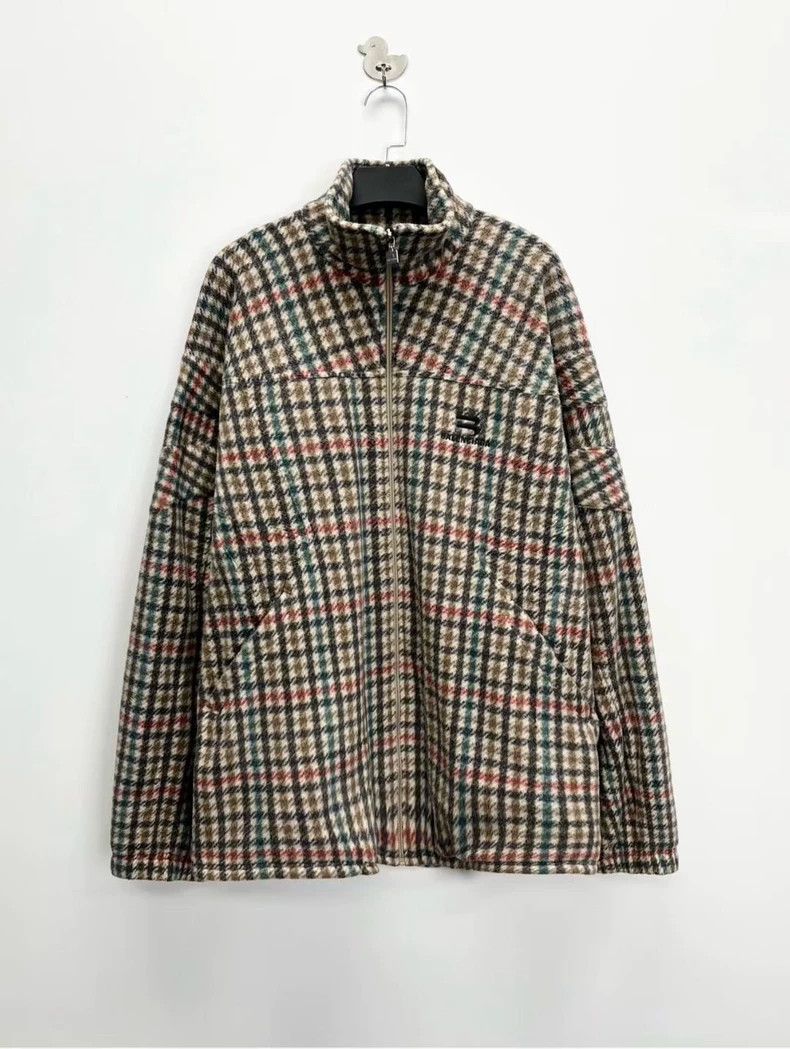 Balenciaga Balenciaga Houndstooth Fleece Zip Jacket Size US M / EU 48-50 / 2 - 1 Thumbnail