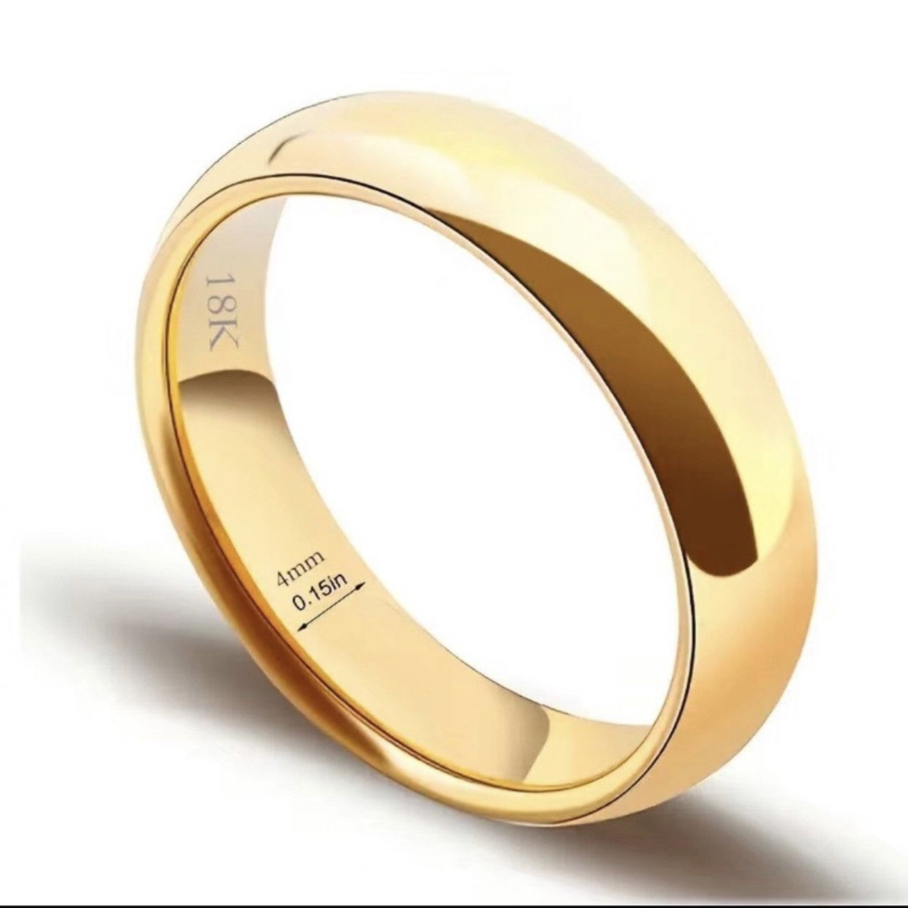 Jewelry Men’s 18kt solid yellow gold 4mm classic dome band NWT 10 Size ONE SIZE - 6 Thumbnail
