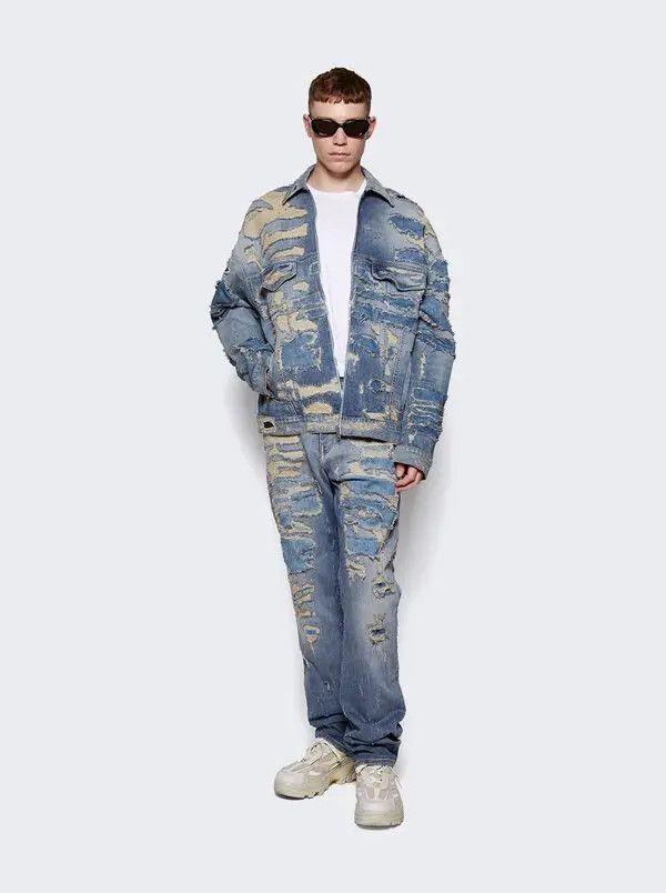 Givenchy o1mle0226 Oversized Jacket in Rip And Repair in Denim Blue Size US XXL / EU 58 / 5 - 2 Thumbnail