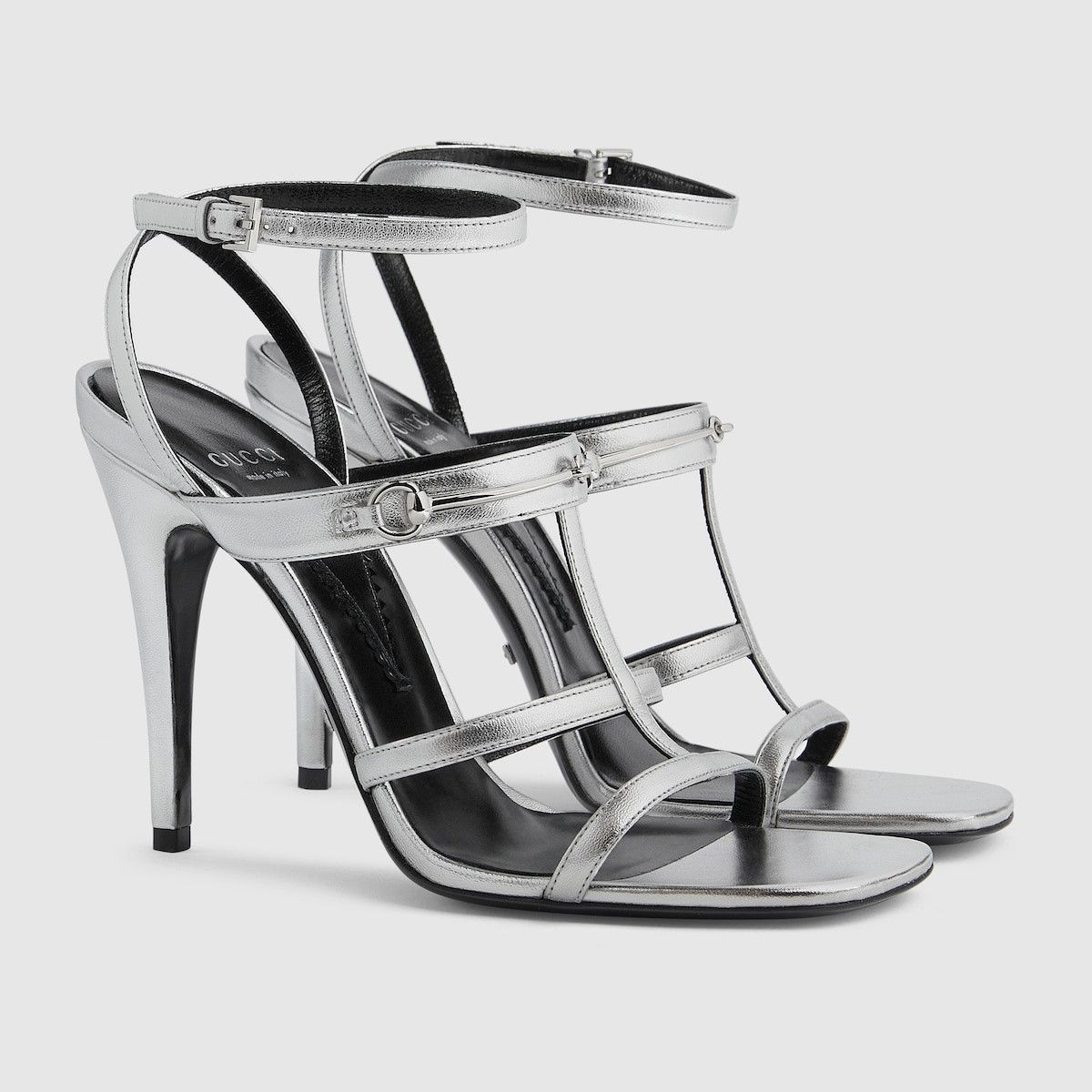 o1s1wg110125 Slim Horsebit Sandals in Silver