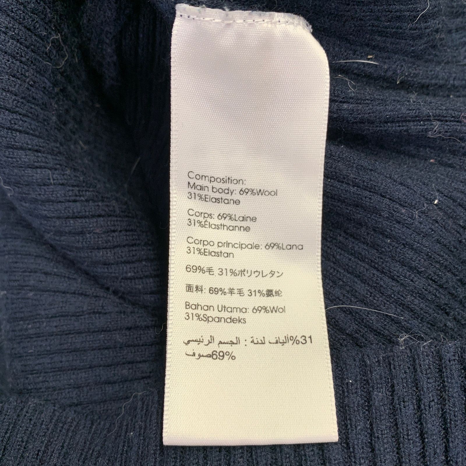3.1 Phillip Lim 3.1 PHILLIP LIM Size M Navy Wool Blend Ribbed Pullover Size M / US 6-8 / IT 42-44 - 5 Thumbnail