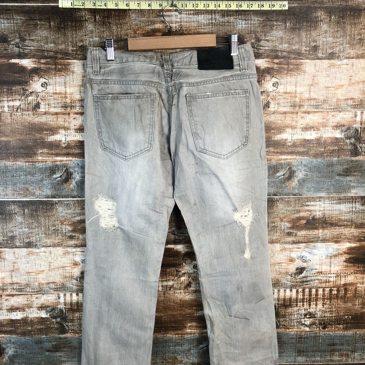 Japanese Brand DL Gennaro Jeans Grey Distressed Denim Pants #C102 Size US 27 - 14 Thumbnail