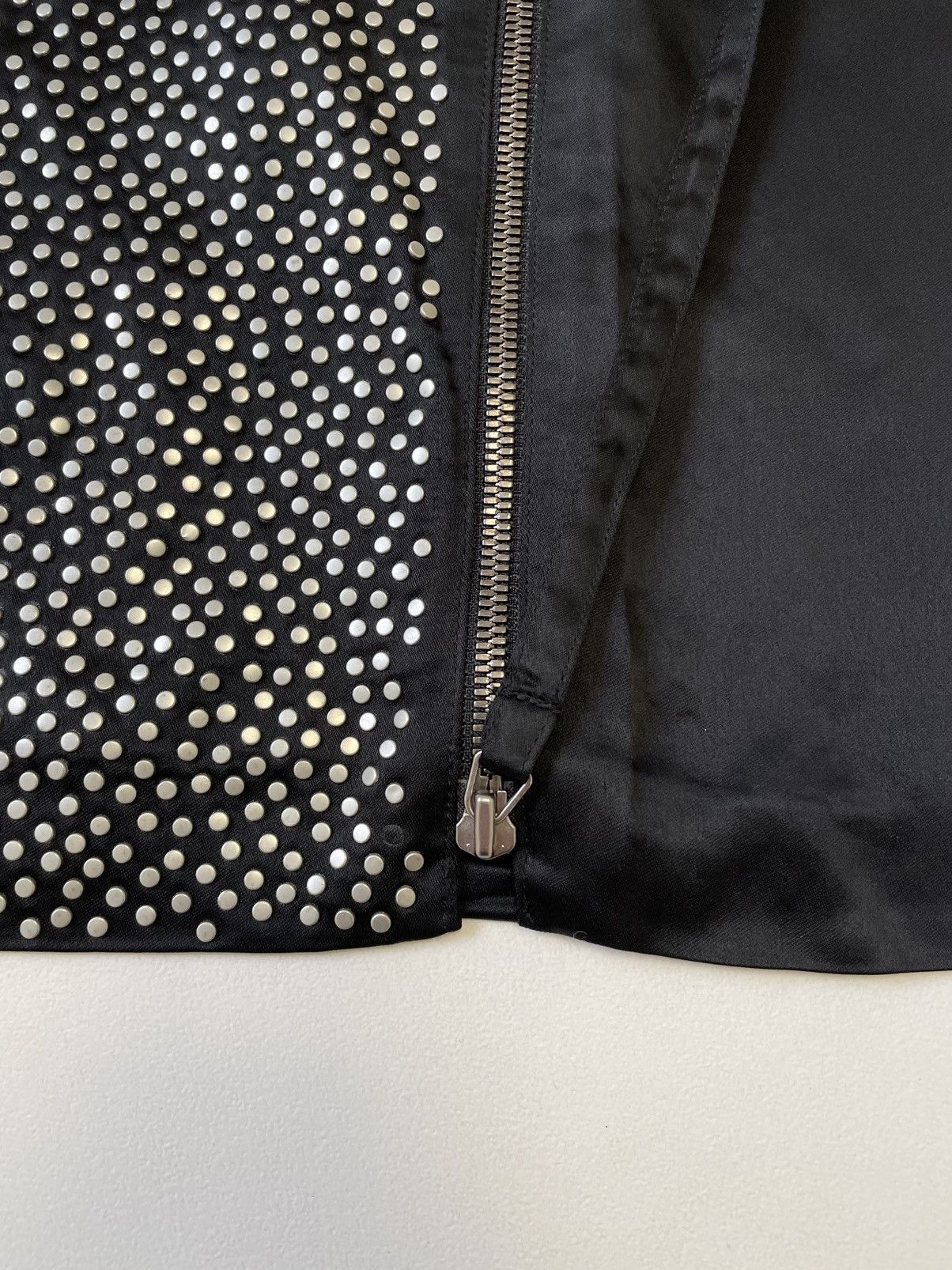 Maison Margiela S/S 12 Black Satin Metal Studded Maxi Dress Size M / US 6-8 / IT 42-44 - 11 Thumbnail