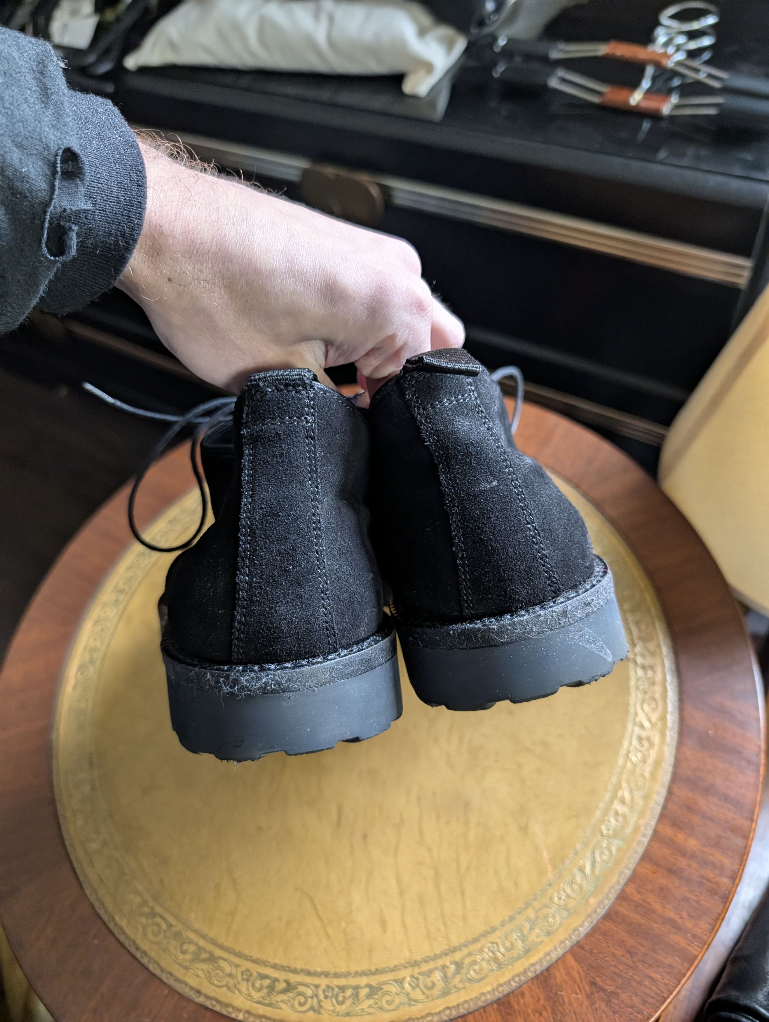 Italia Independent SOLDINI Black Suede Folding Top Chukka / Derby / Creeper Size US 8 / EU 41 - 4 Thumbnail