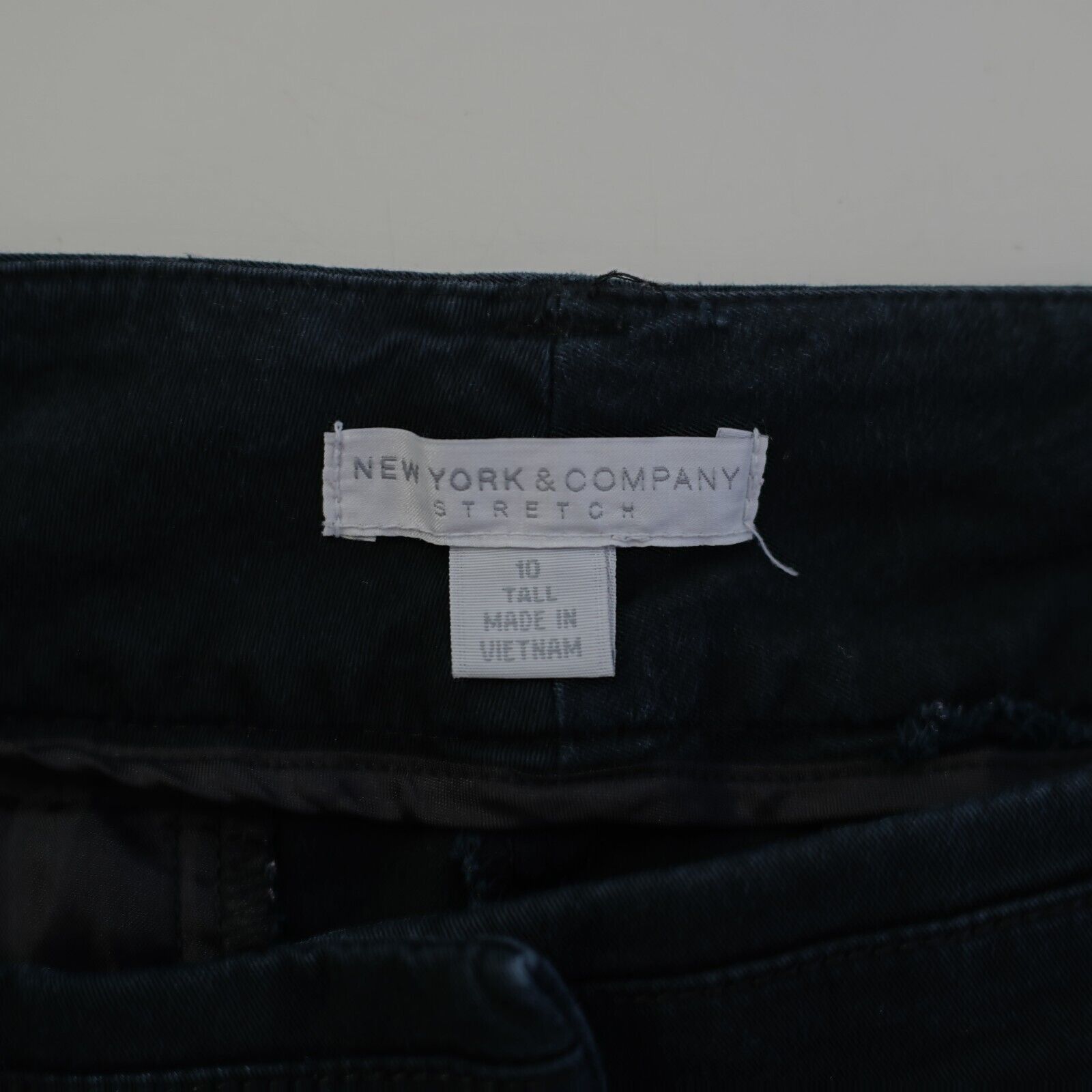 Designer New York & Company Black Stretch Trousers / Dress Pants 10 T Size 32" / US 10 / IT 46 - 4 Thumbnail