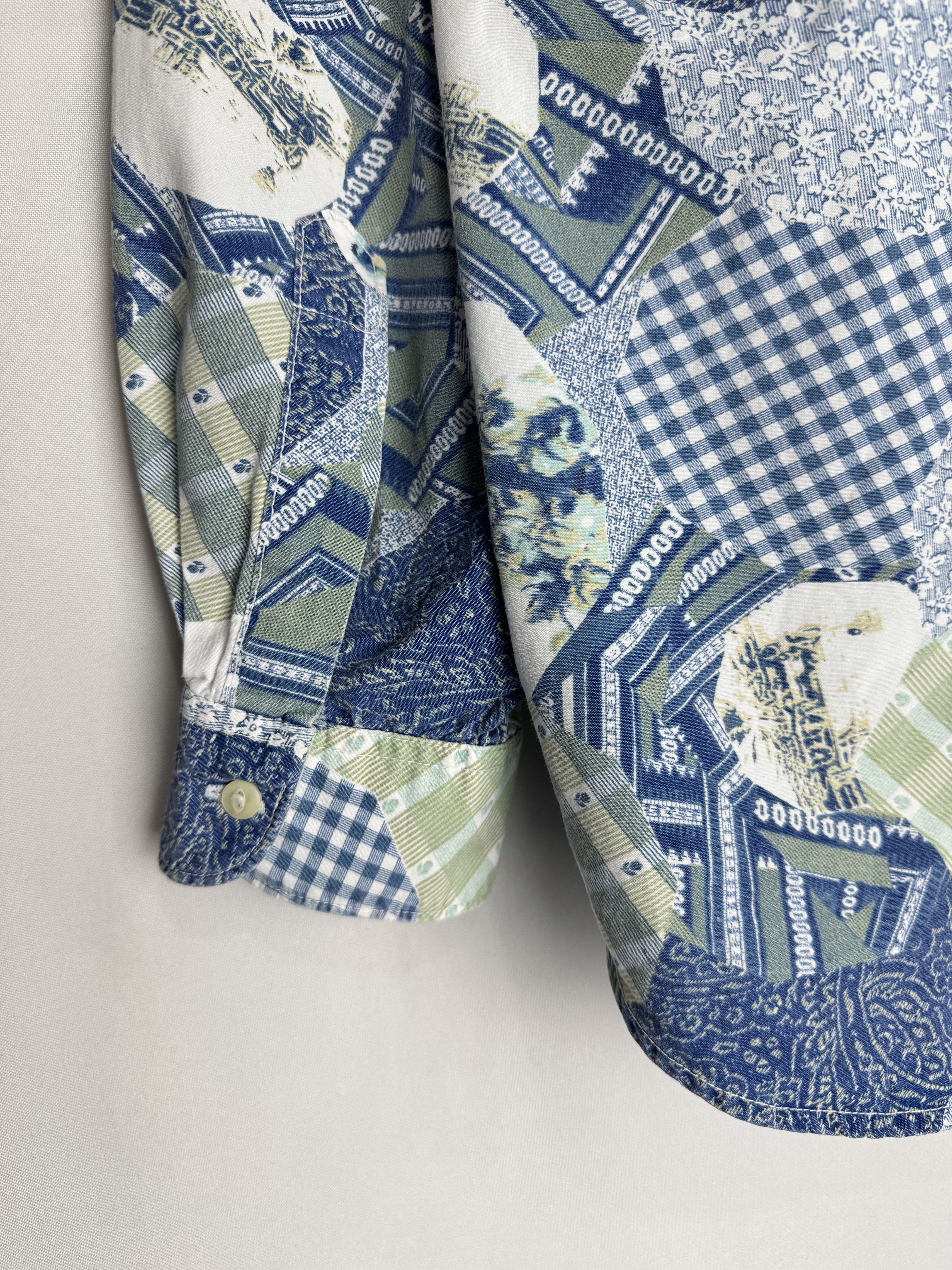 Other × Vintage A CAUSE des GARÇONS men’s patchwork print button up shirt Size US L / EU 52-54 / 3 - 8 Thumbnail