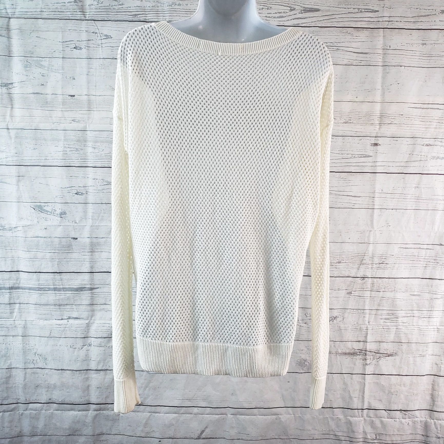 Vintage Lorna Jane Womens Open Knit Sweater Sz Medium White Long Sleeve Size M / US 6-8 / IT 42-44 - 4 Thumbnail