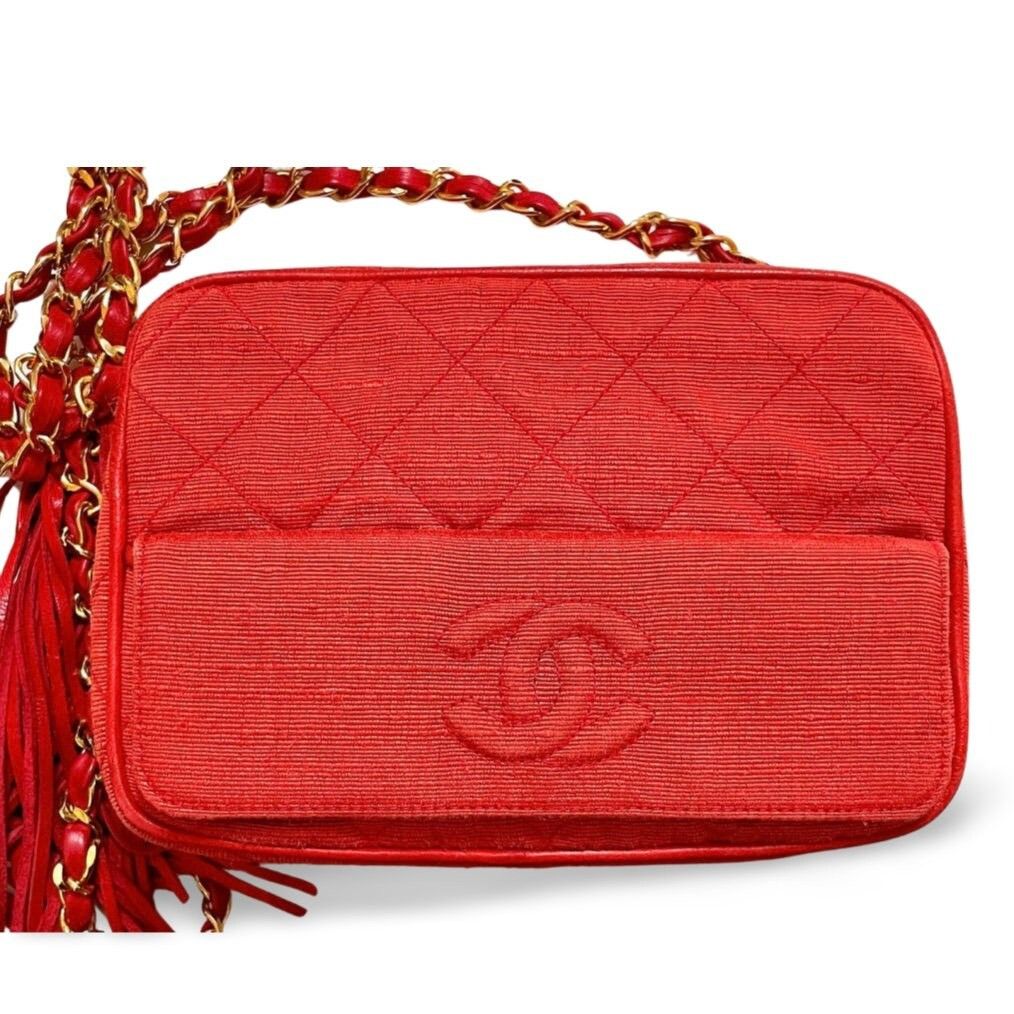 Chanel Vintage CHANEL red canvas camera bag style shoulder bag Size ONE SIZE - 3 Thumbnail