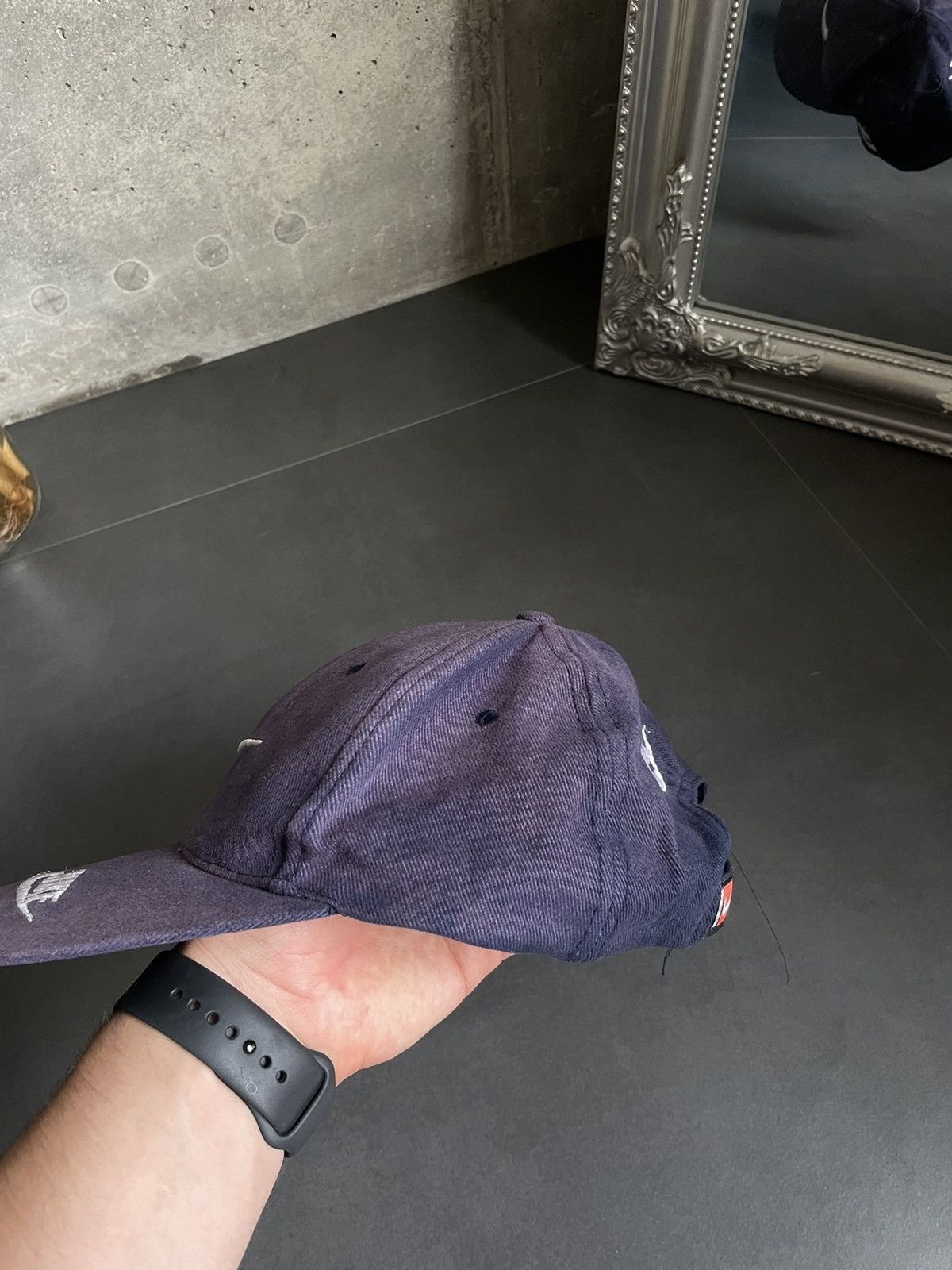 Nike × Vintage Vintage Nike Cap Made In Usa Sunfaded Swoosh Red Tab Y2k Size ONE SIZE - 7 Thumbnail