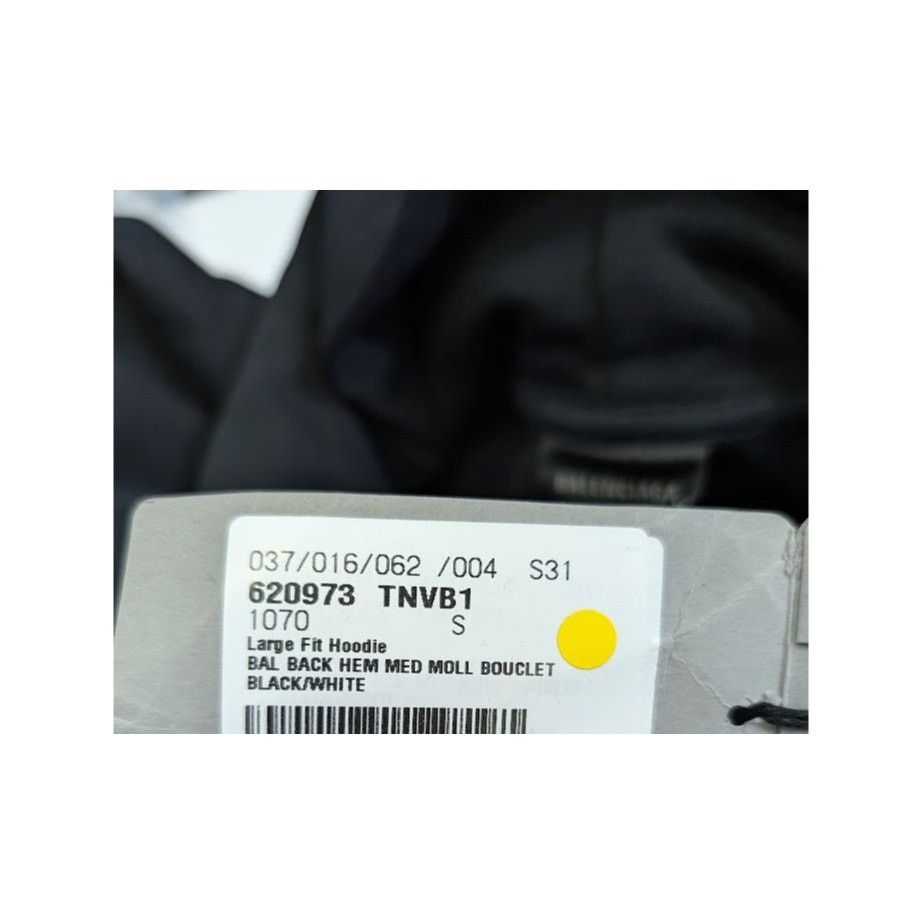 Balenciaga o1rshd1 Moll Bouclet Large Fit Hoodie in Black/White Size US S / EU 44-46 / 1 - 20 Thumbnail