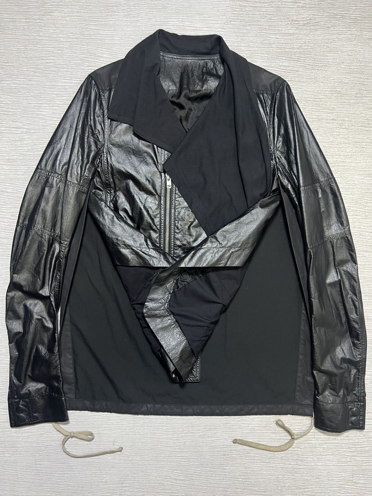 Rick Owens Rick Owens - S/S 15’ - Sliced Leather Biker Jacket Size US M / EU 48-50 / 2 - 4 Thumbnail