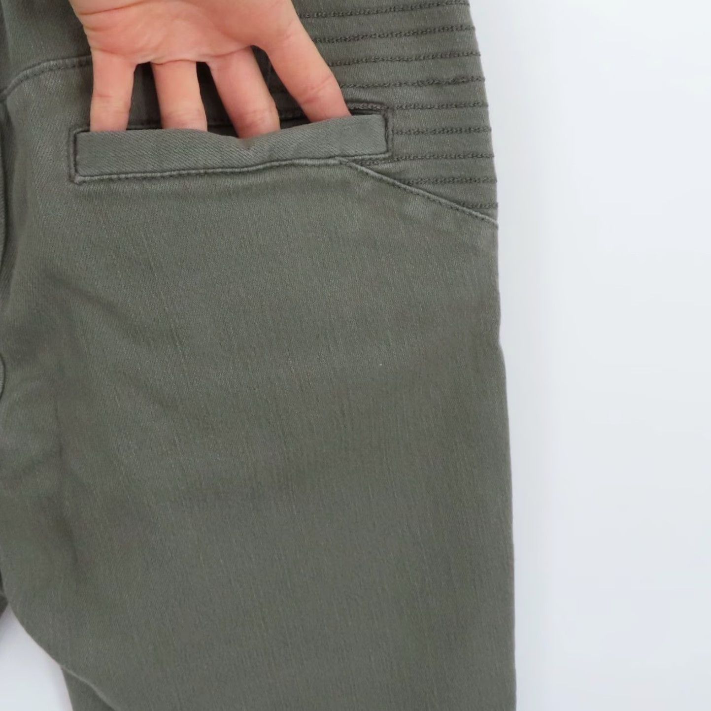 Vintage Daughters of the Liberation Womens Jeans 27 Moto Skinny Straight Green Pants recyc Green Denim 5-Pocket Regular Vintage No Binding Size 27" / US 4 / IT 40 - 6 Thumbnail