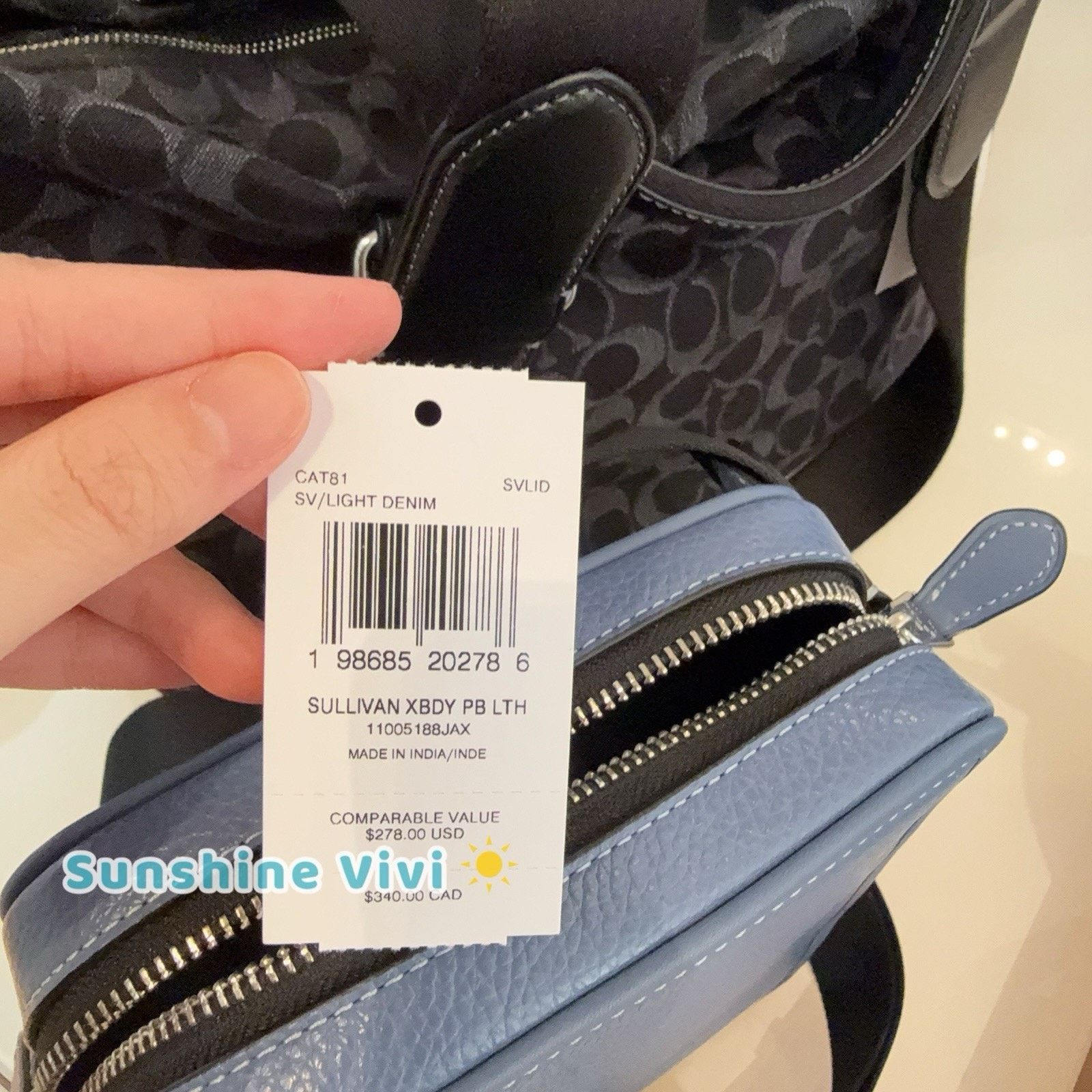 Coach NWT Coach Sullivan Crossbody Bag Leather CAT81 light DENIM Size ONE SIZE - 4 Thumbnail