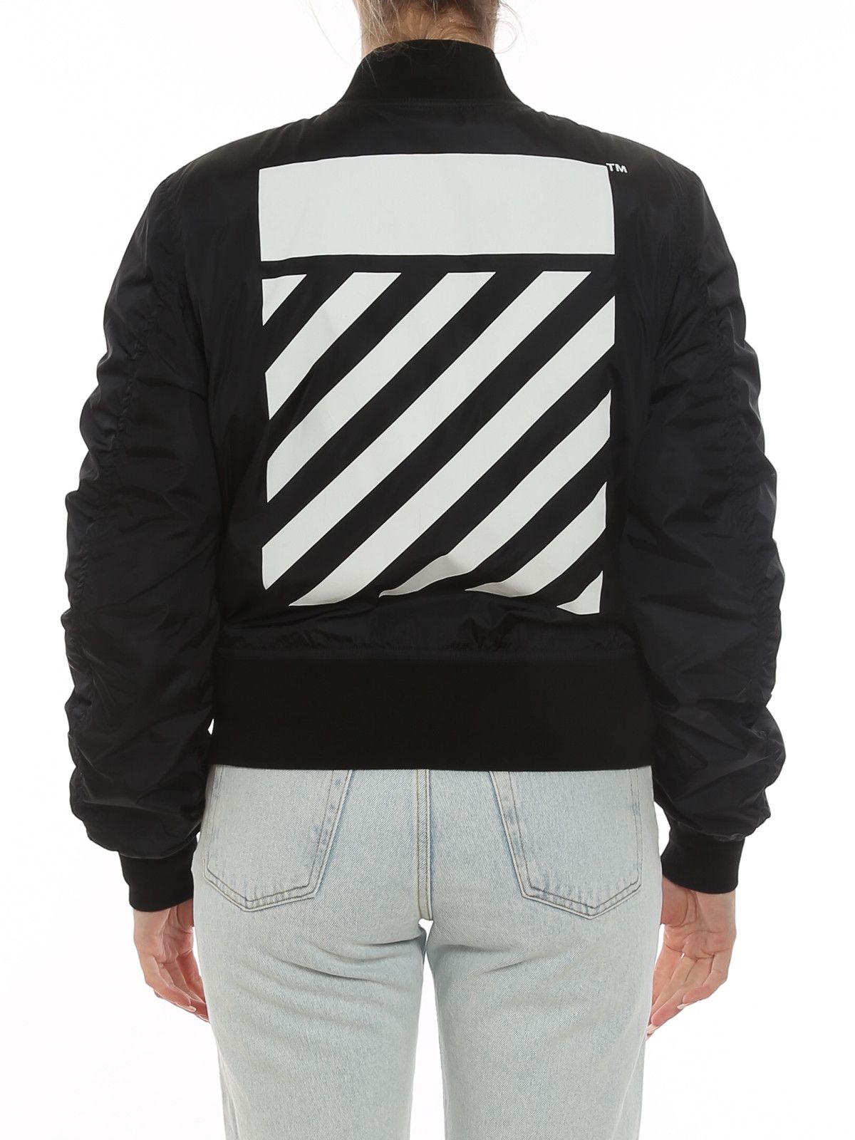 Off-White o1gr1nt0425 Diag Bomber Jacket in Black Size M / US 6-8 / IT 42-44 - 5 Thumbnail