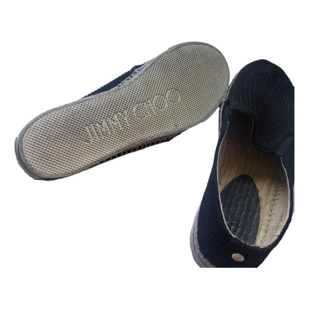Jimmy Choo SH110 Jimmy Choo Black Cubed Suede Dawn Slip On Espadrille Size US 9.5 / IT 39.5 - 9 Thumbnail