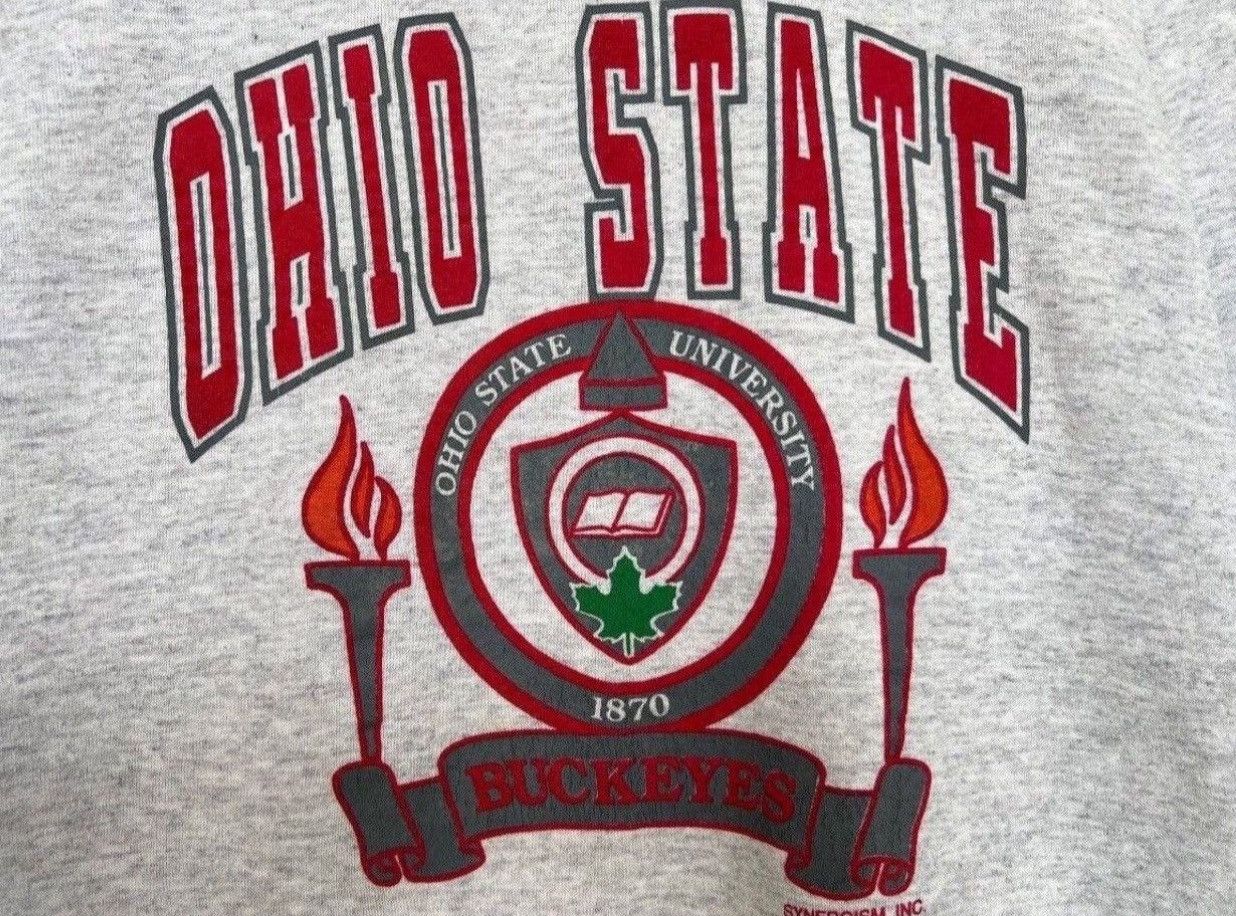 Vintage Vintage 90s Ohio State University Buckeyes Sweatshirt Large Size US L / EU 52-54 / 3 - 3 Thumbnail