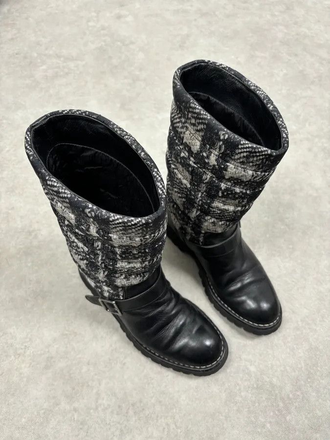 Chanel Chanel Black Leather Quilted Biker Boots Size US 8 / IT 38 - 8 Thumbnail