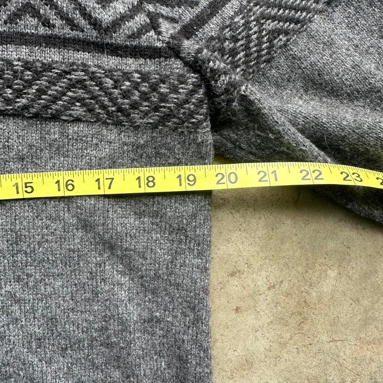 Tasso Elba Grey wool blend Tasso Elba sweater with geometric pattern Size M / US 6-8 / IT 42-44 - 4 Thumbnail