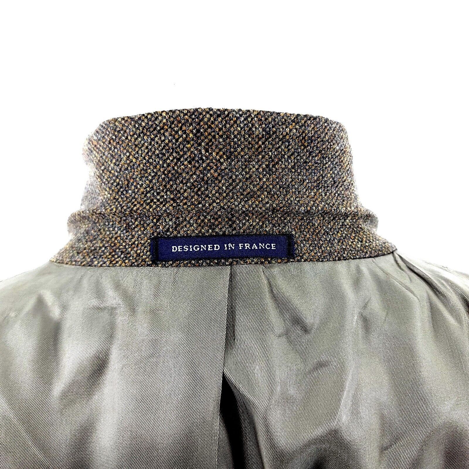 Daniel Cremieux Daniel Cremieux Tweed Wool 2 Button Sport Coat 42L Tan Gray Size 42L - 10 Thumbnail
