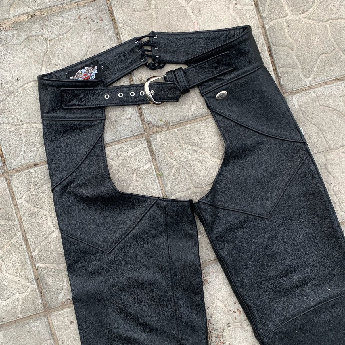 Harley Davidson Vintage Harley Davidson Leather Motorcycle Chaps Pants Size US 32 / EU 48 - 2 Thumbnail