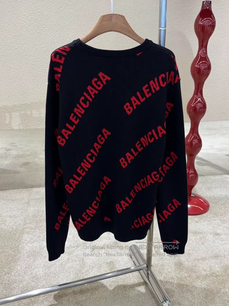 Other Balenciaga Black and red barrage knit long-sleeve sweater Size US S / EU 44-46 / 1 - 2 Thumbnail