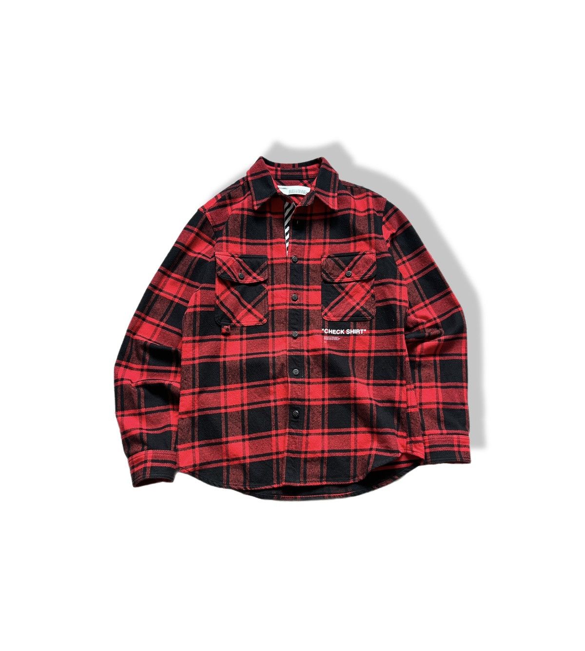 Off-White Off-White Red and Black Flannel Quote Shirt Luxury Size US M / EU 48-50 / 2 - 1 Thumbnail