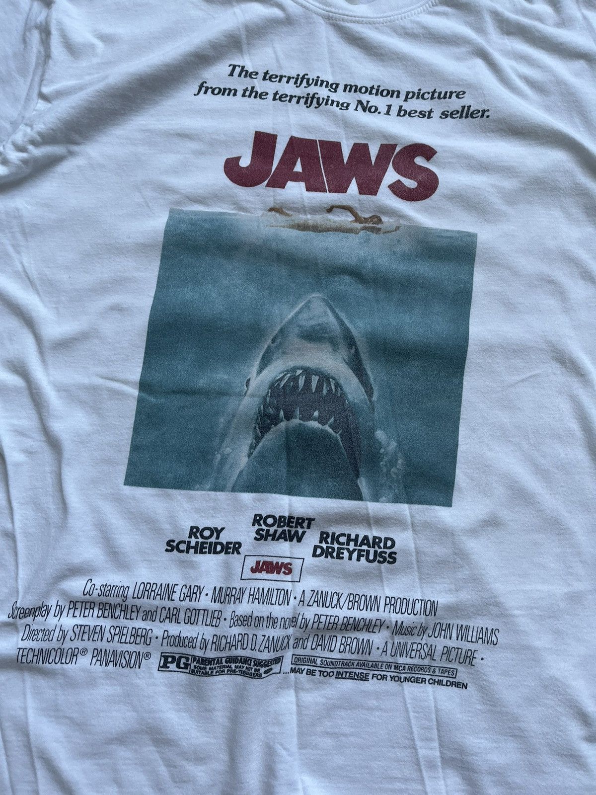 Vintage Rare The Jaws Promotion White T Shirt Mens XL size Size US XL / EU 56 / 4 - 2 Thumbnail