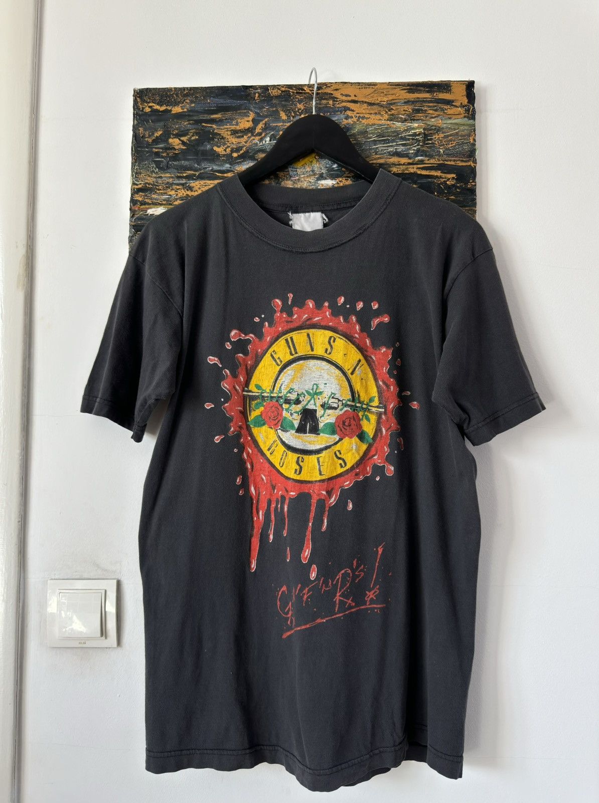 Band Tees × Vintage Vintage 90s Guns N Roses Graphic Faded Band Tee Size US L / EU 52-54 / 3 - 1 Thumbnail