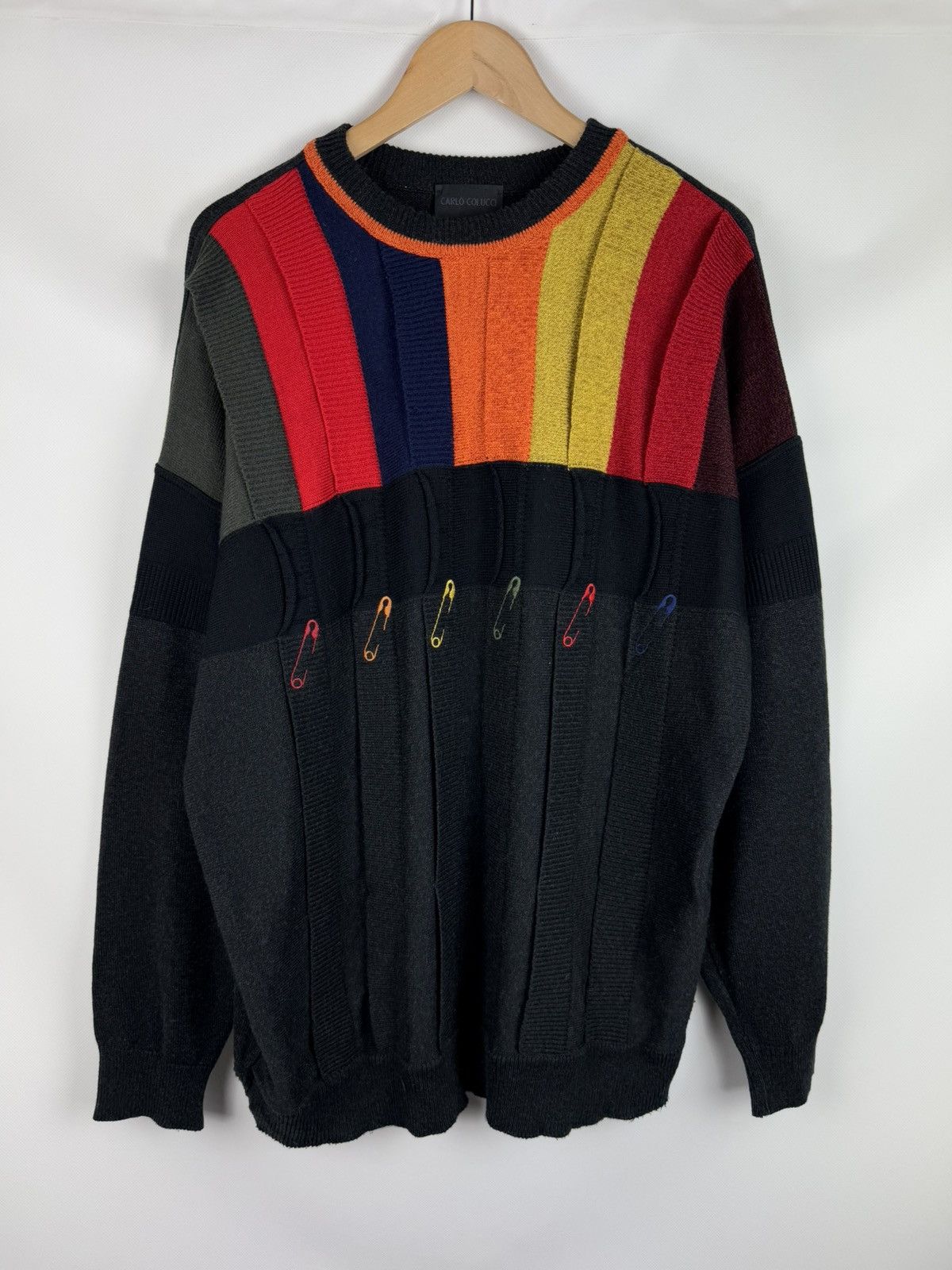 Carlo Colucci × Vintage Carlo Colucci Men’s 3D Knit Cotton / Wool Sweater Pullover Size US XL / EU 56 / 4 - 1 Thumbnail