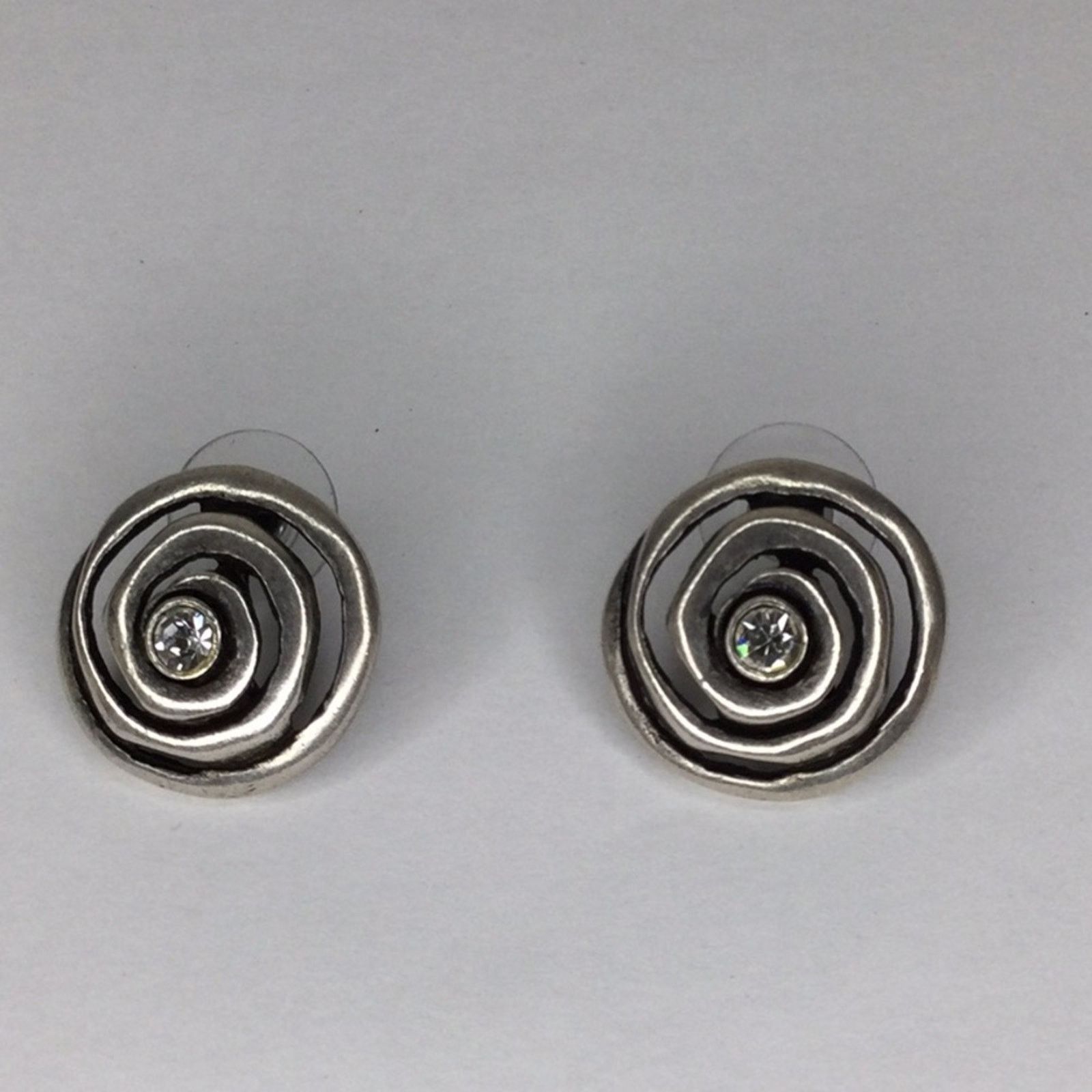 Chicos Chico's Elegant Silver Plated Diamond Rhinestone Earrings Size ONE SIZE - 3 Thumbnail