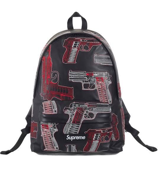 Supreme Supreme Guns Embroidered Leather Shoulder Bag Black | Grailed