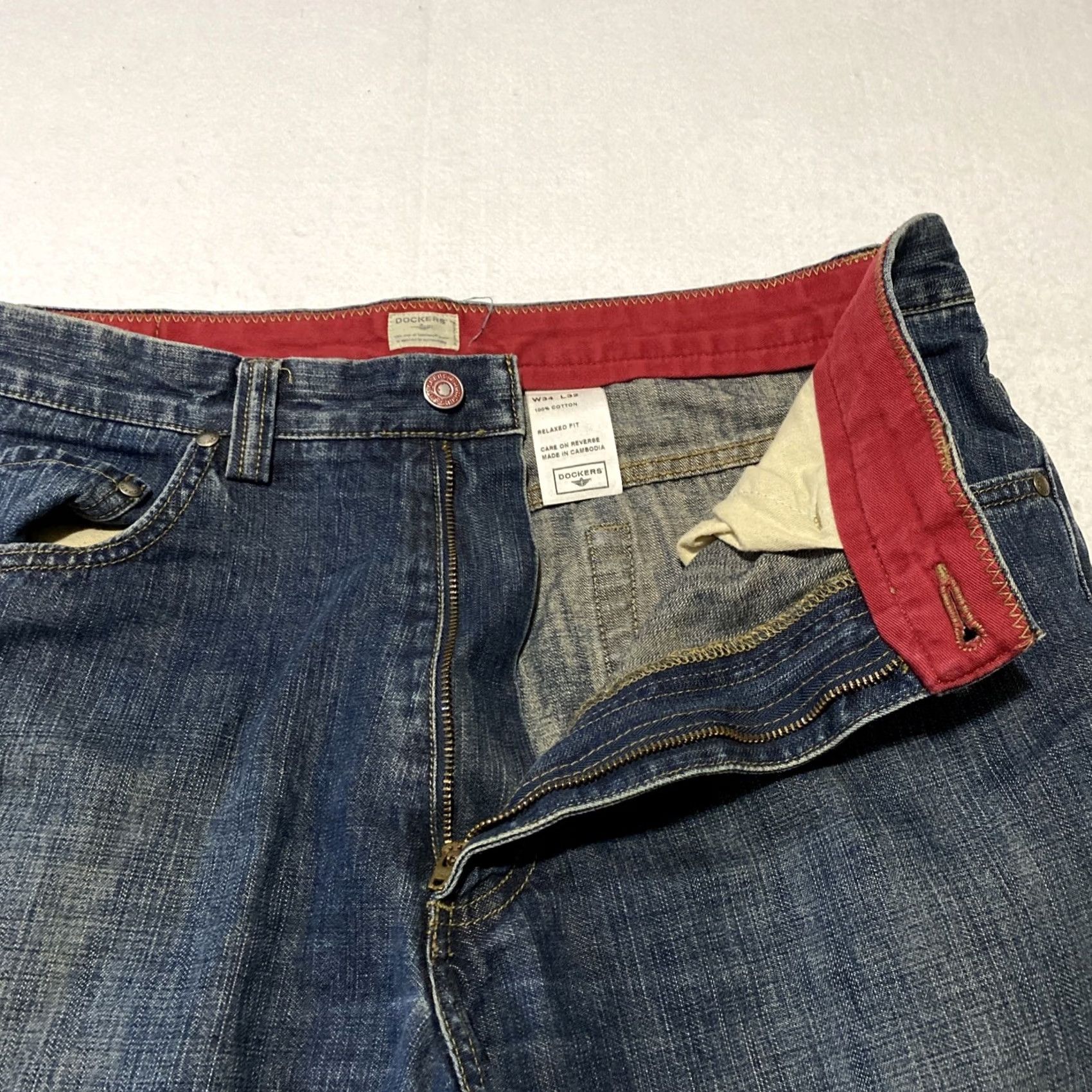 Dockers DOCKERS Jeans Men’s 34X32 Blue Athletic Slim Denim 5-Pocket Zipper fly Regular Stretch Boots? Size US 34 / EU 50 - 4 Thumbnail