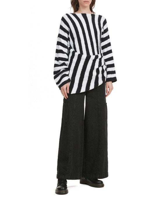 Balmain o1y0625 Sweater in White/Black Size S / US 4 / IT 40 - 2 Thumbnail