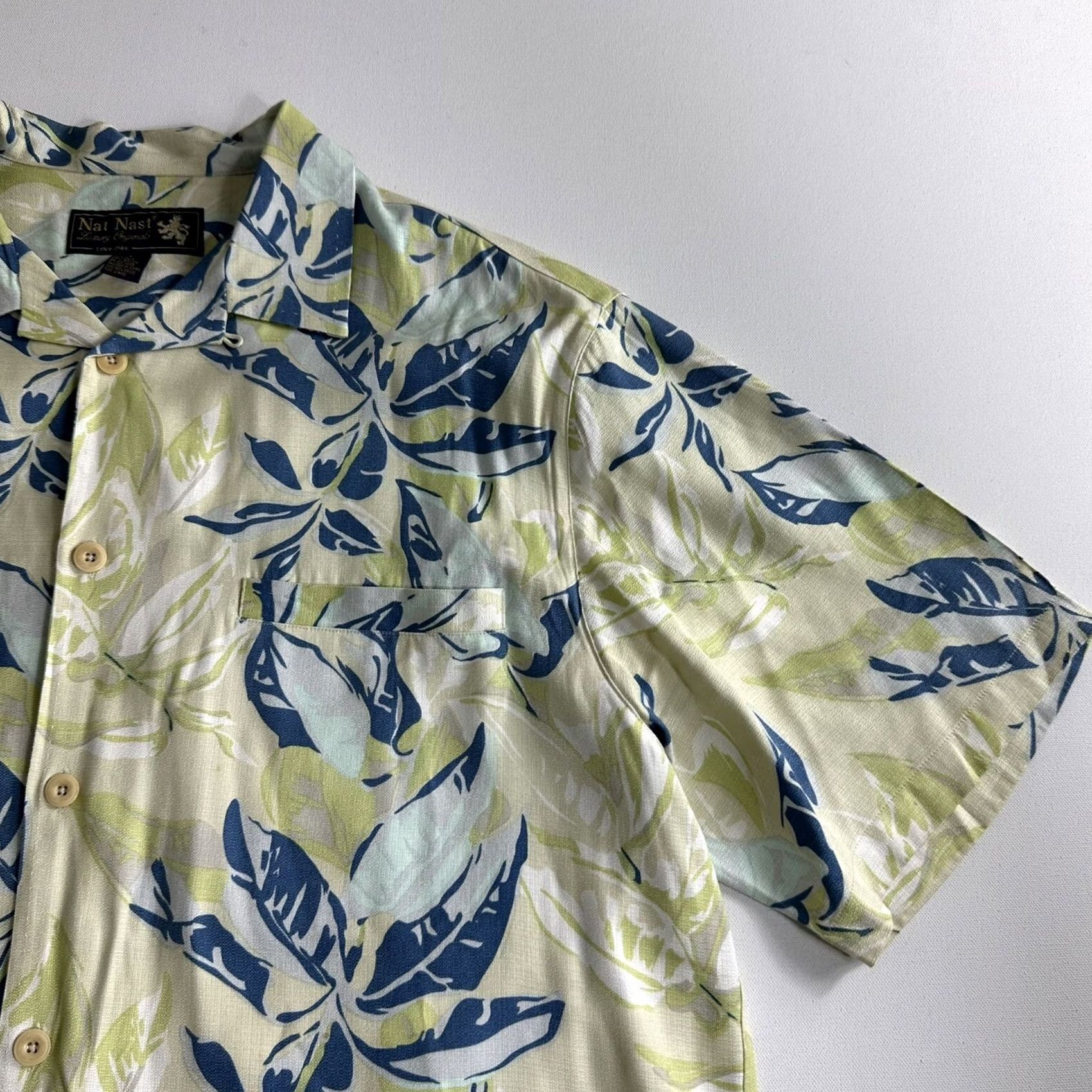 Nat Nast VINTAGE Nat Nast Shirt Mens L Hawaiian Floral Silk Blend Short Sleeve Button Up Casual Size US L / EU 52-54 / 3 - 3 Thumbnail
