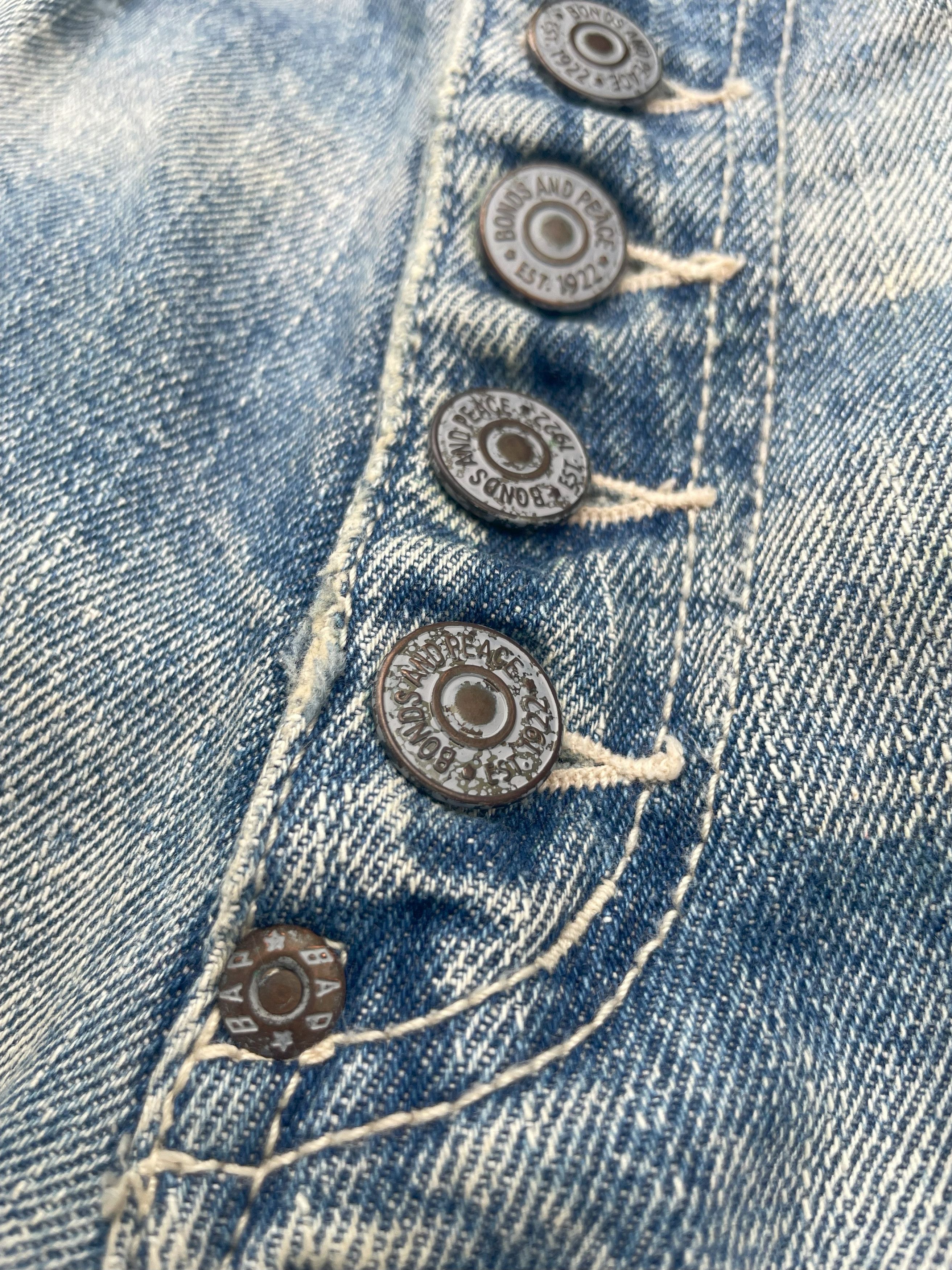 Japanese Brand Bonds& Peace Faded Distresed Jeans Size US 31 - 10 Thumbnail