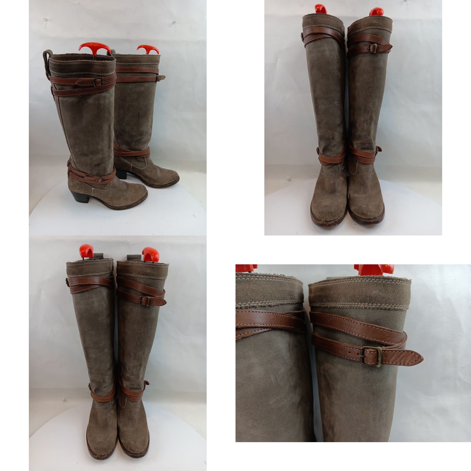 Frye Frye Jane Strappy Boot Suede Nubuck Fatigue Size 6.5 Boots Women Fatigue Suede Nubuck Mid-Calf 6.5 Womens Frye Jane Fatigue Size US 7 / IT 37 - 8 Thumbnail
