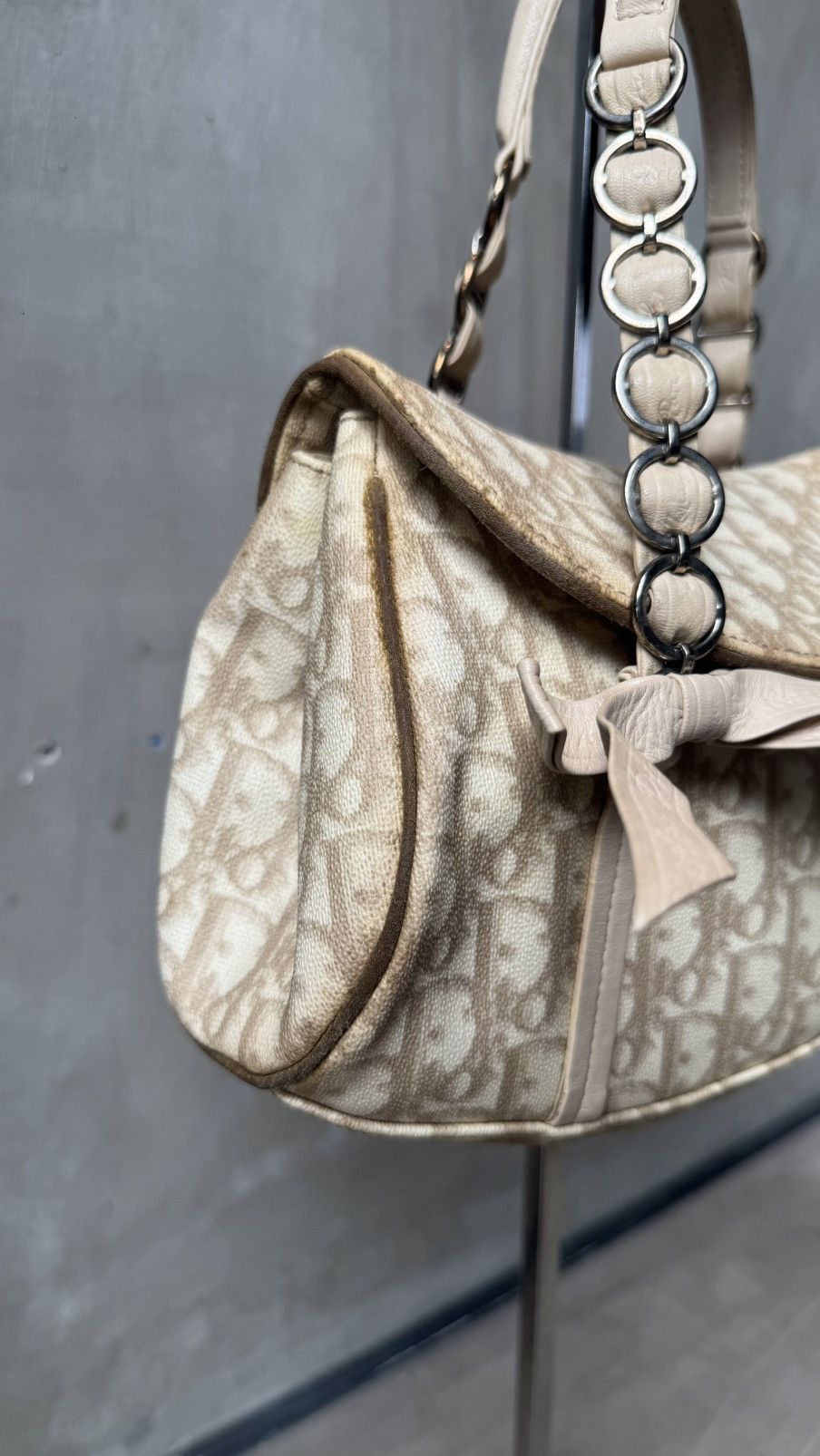 Dior Christian Dior Trotter Canvas Romantic Hand Bag PVC Beige Size ONE SIZE - 3 Thumbnail