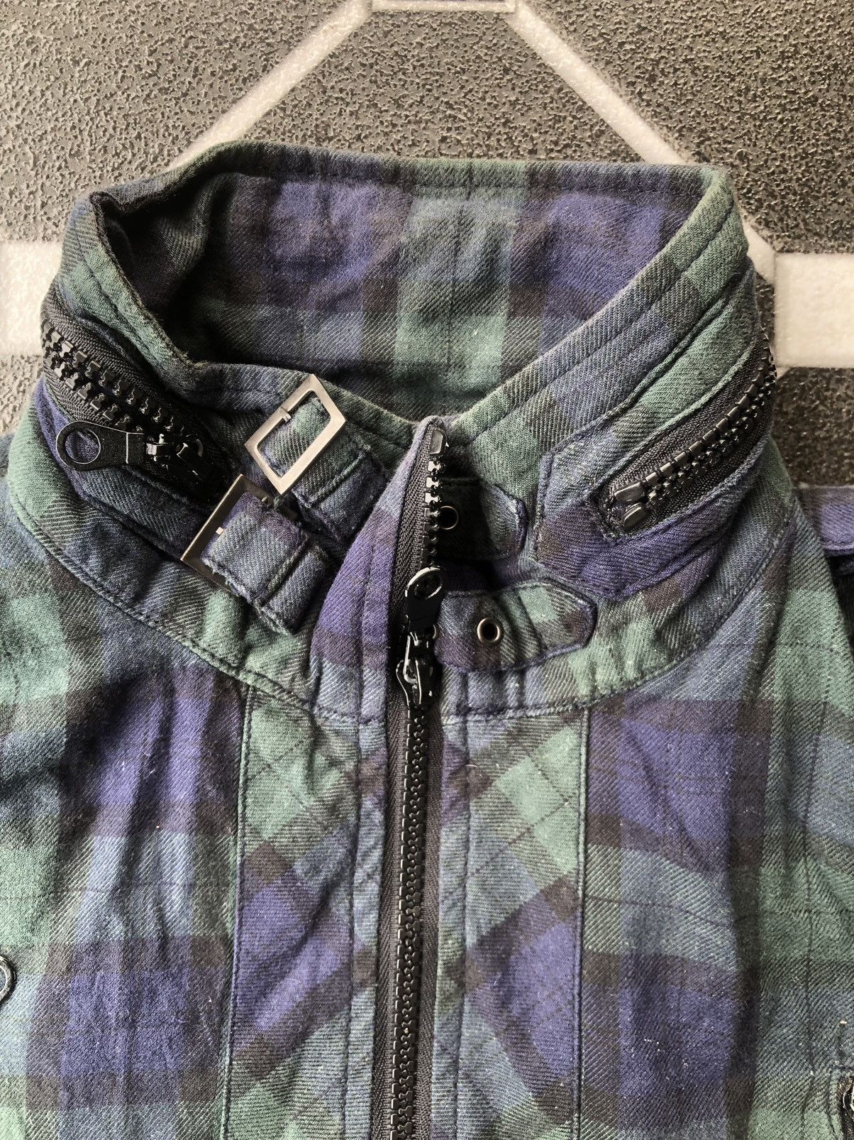 If Six Was Nine GOA Style Jungle Storm Tartan Jacket Multi Zipper Size US M / EU 48-50 / 2 - 4 Thumbnail