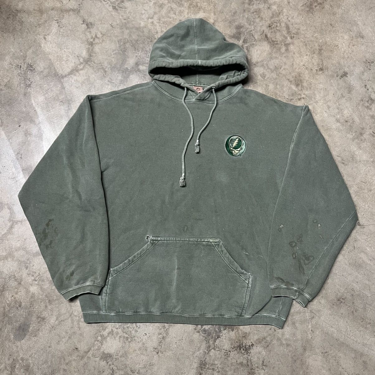 Band Tees × Grateful Dead × Vintage Vintage Grateful Dead Distressed Embroidery Hoodie Sweater Size US M / EU 48-50 / 2 - 2 Thumbnail