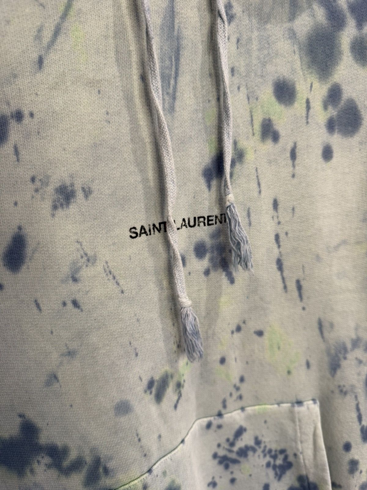 Saint Laurent Paris SS19 Saint Laurent rive gauche logo tie dye blue hoodie S Size US S / EU 44-46 / 1 - 8 Thumbnail