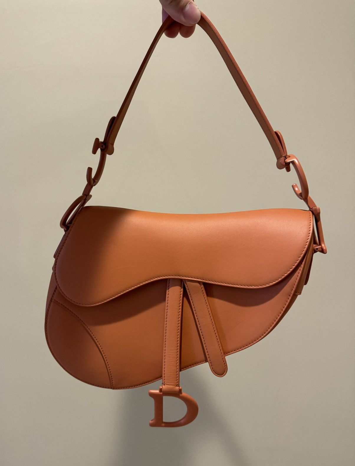 Dior Dior Ultra Matte Saddle Bag Orange Leather Medium Size ONE SIZE - 1 Thumbnail