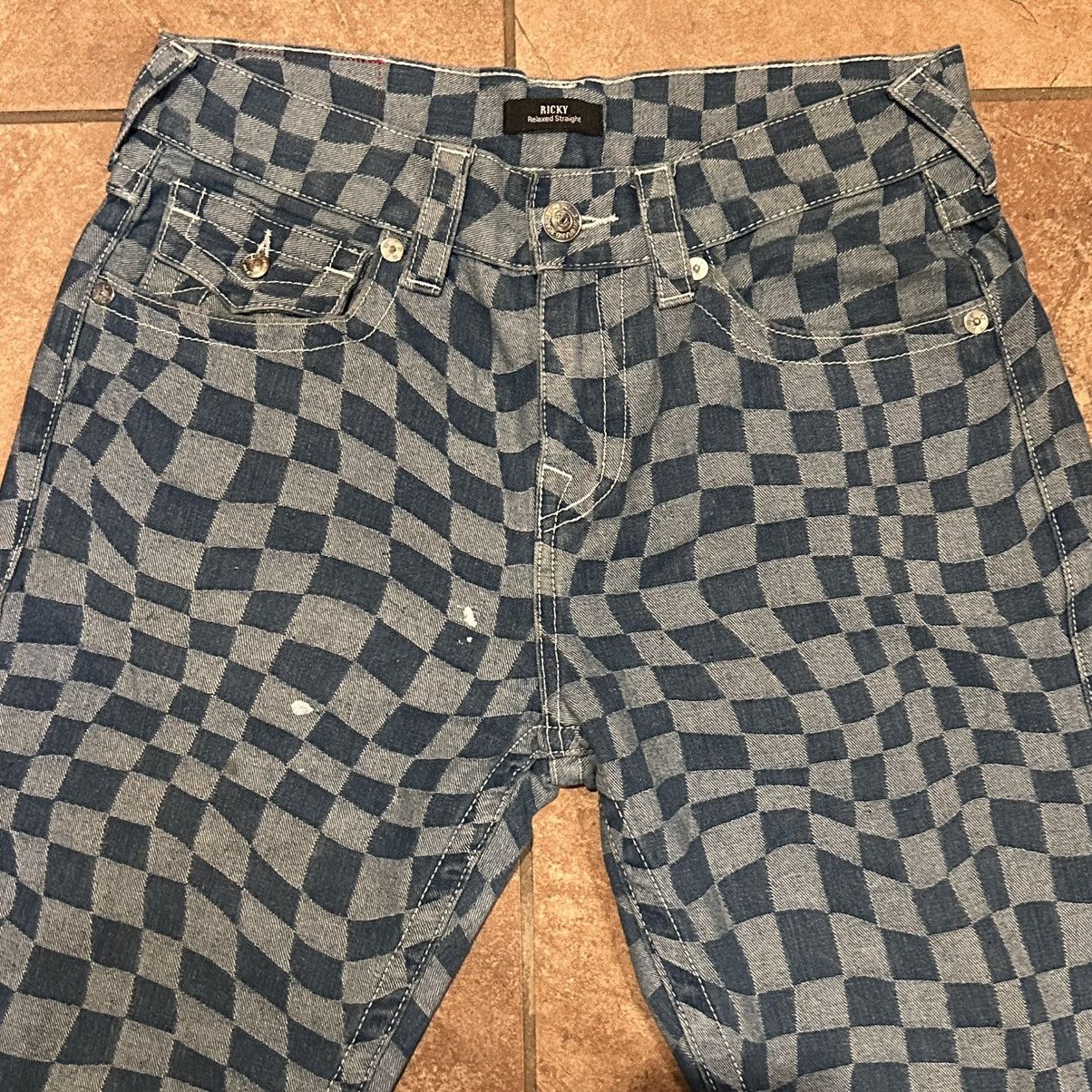 True Religion True Religion Ricky Wavy Checkered Jeans Size US 30 / EU 46 - 1 Thumbnail