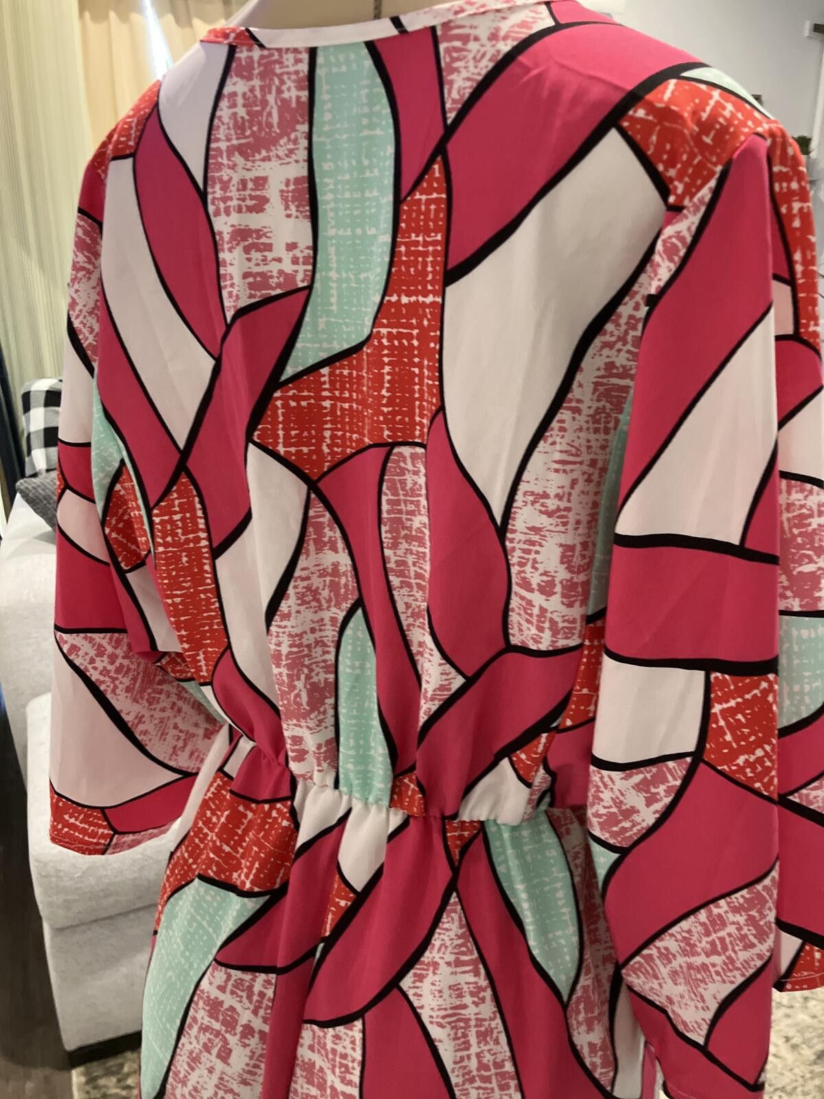 Shein Colorful Geometric Pattern Romper with Button Front and Draw Size 36" / US 14 / IT 50 - 7 Thumbnail