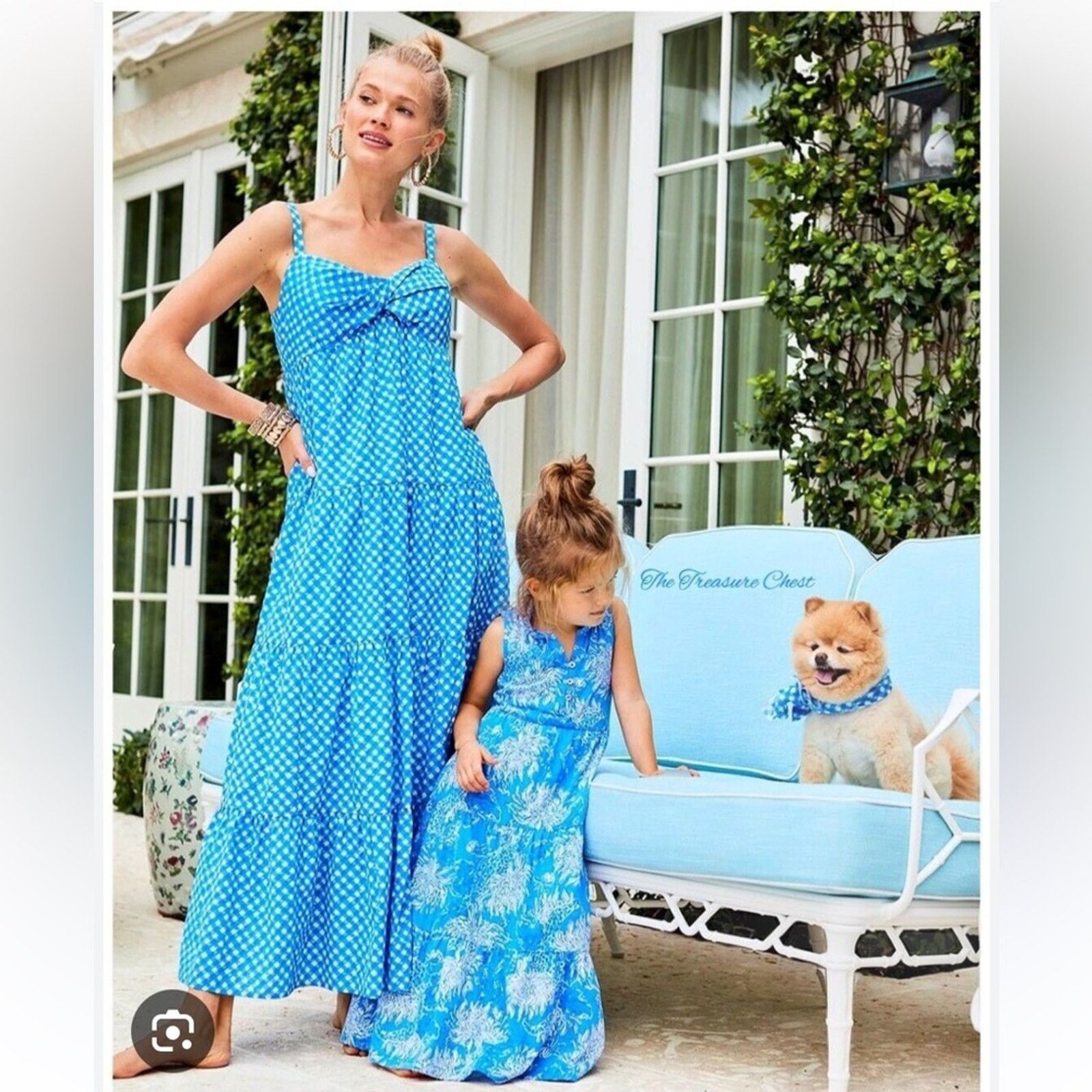 Lilly Pulitzer Lilly Pulitzer Shylee Cotton Maxi Dress Blue Gingham size 2 Size XS / US 0-2 / IT 36-38 - 1 Thumbnail