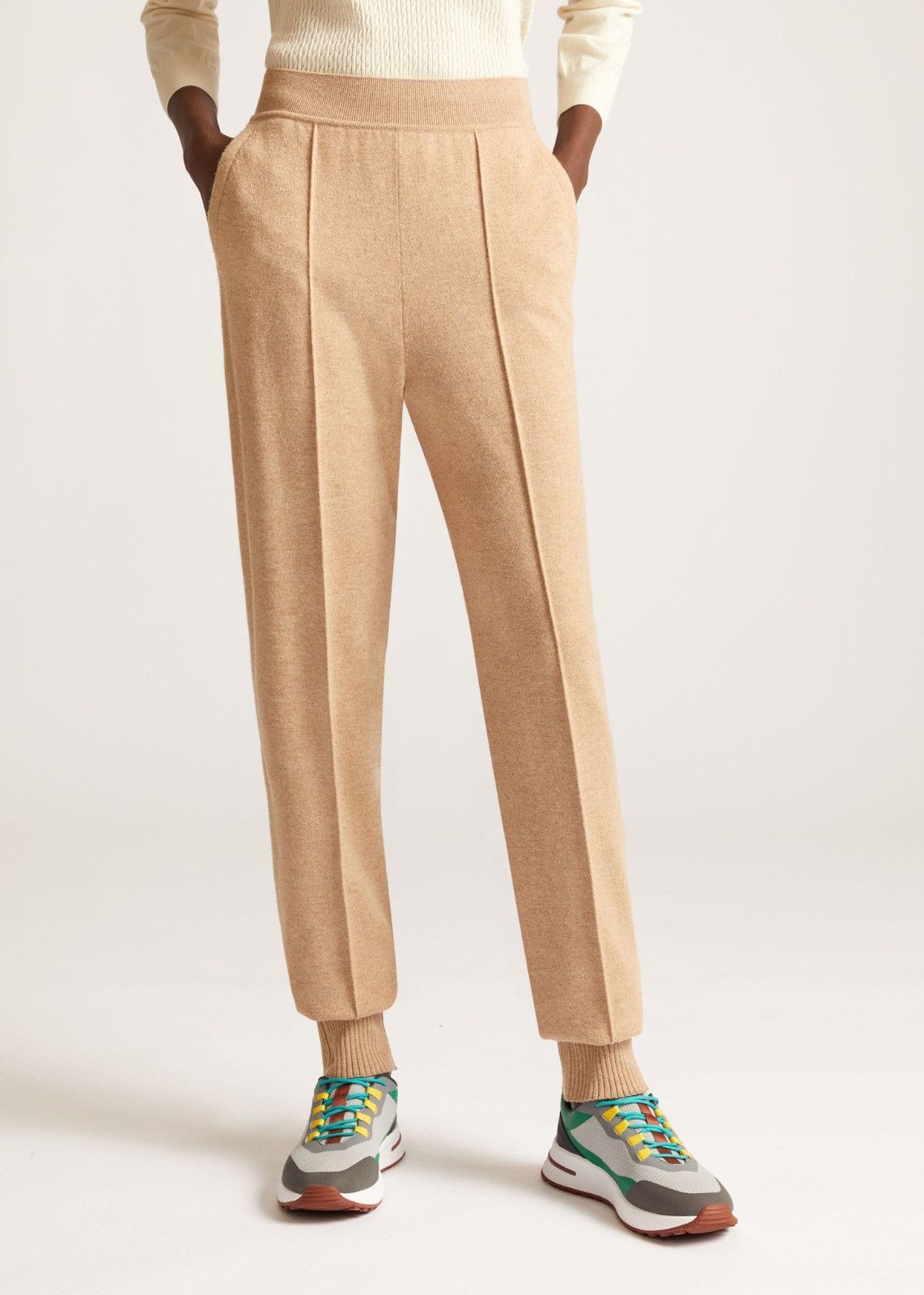 Loro Piana o1srvl11e1224 Mellbreak Cashmere Pant in Beige Size 26" / US 2 / IT 38 - 2 Thumbnail