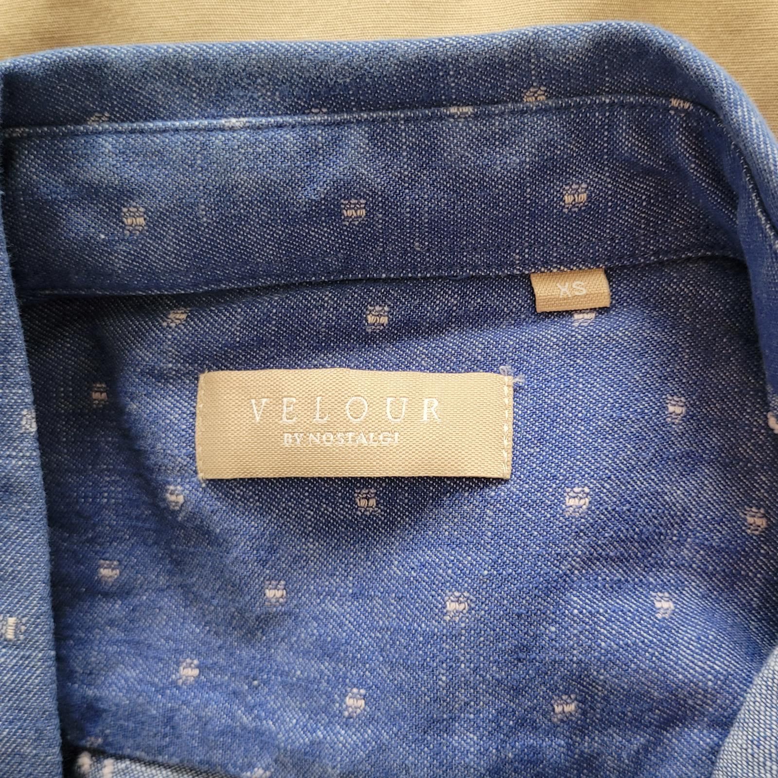 Other Velour by Nostalgi Men XS Button Shirt Long Sleeve Blue Dot Size US XS / EU 42 / 0 - 3 Thumbnail
