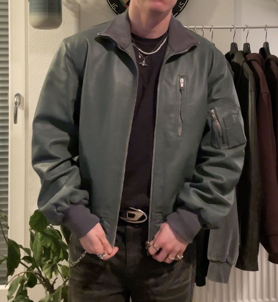 Vintage Vintage 90s German Leather Bomber Jacket Size US L / EU 52-54 / 3 - 1 Thumbnail